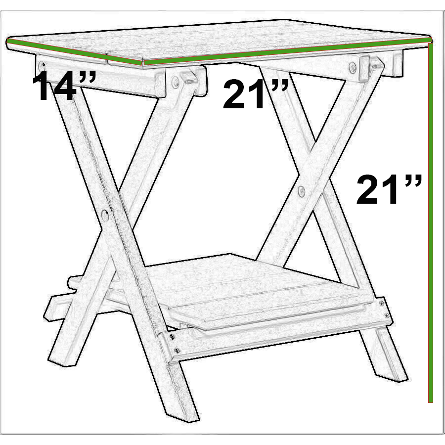 Set of 4 Folding Adirondack Chairs King Size - 4 Folding Ottomans and 2 Folding Side Tables