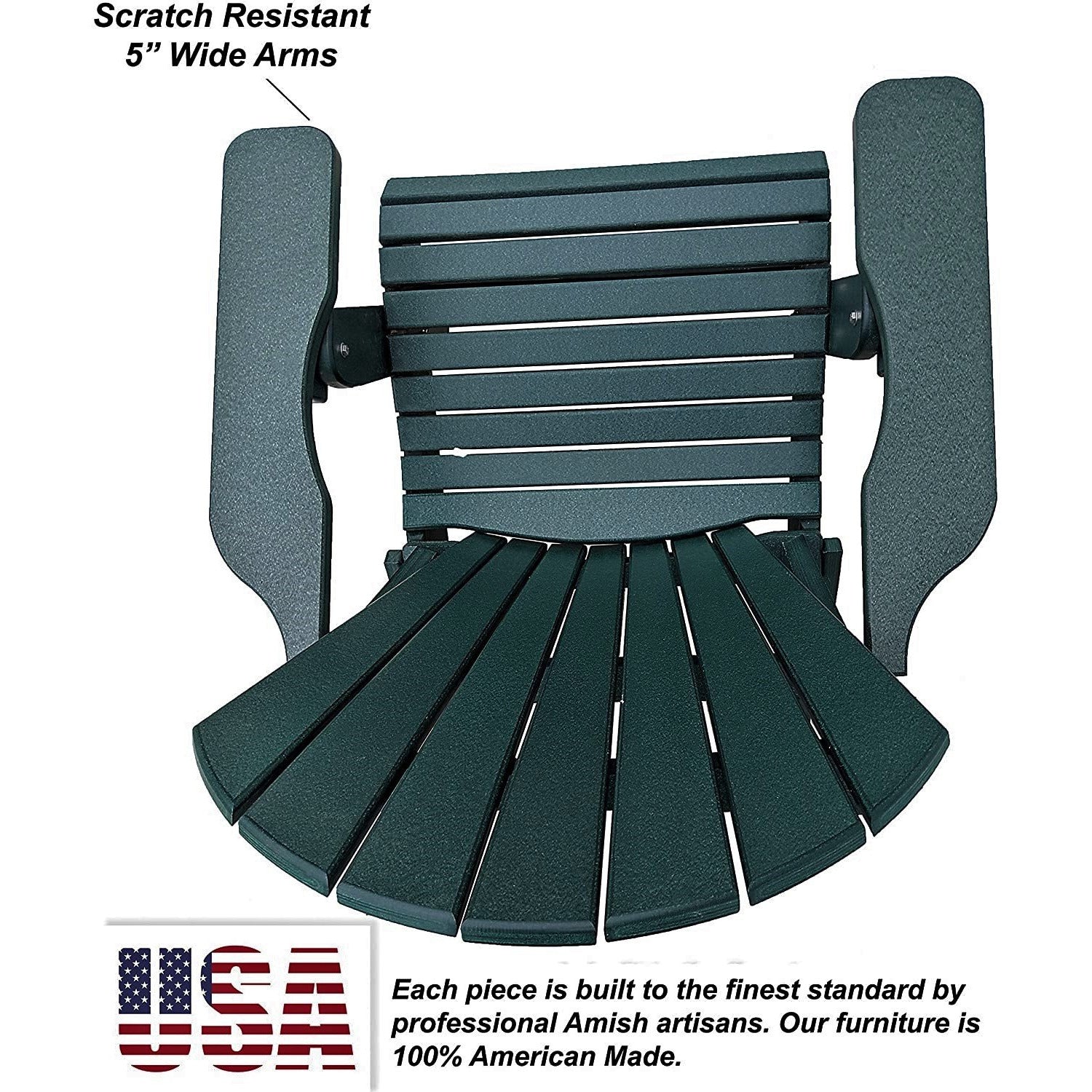 Set of 2 Folding Adirondack Chairs King Size + 1 Folding Side Table With Removable Tray