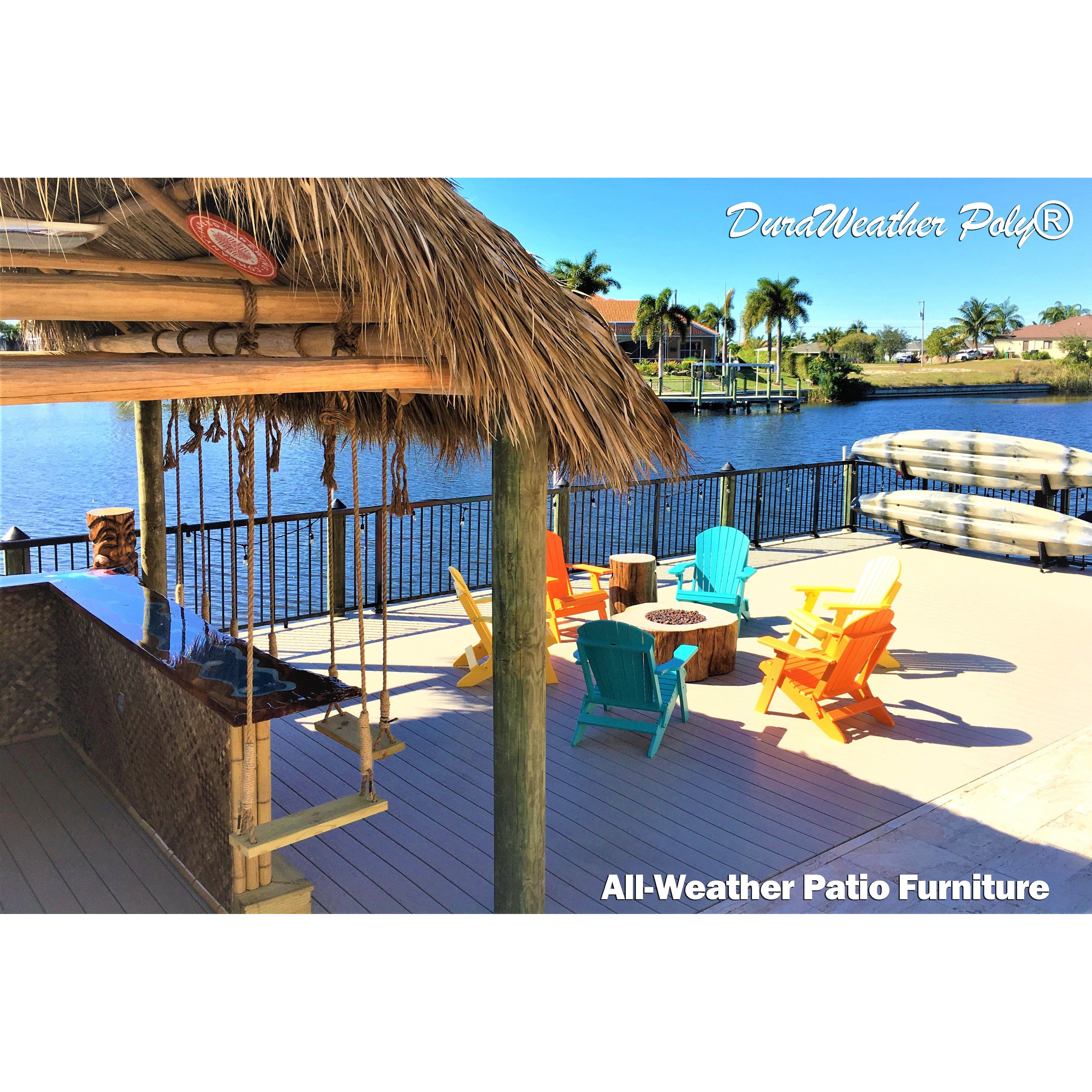 DuraWeather Poly® King Size Folding Adirondack Chair - (Mango Orange)