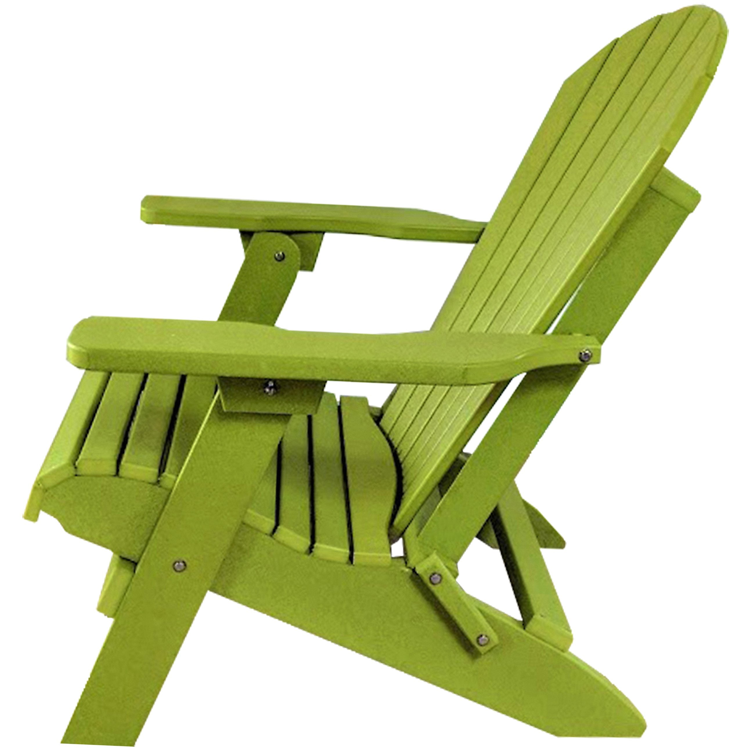 Set of 2 Folding Adirondack Chairs King Size + 1 Folding Side Table With Removable Tray