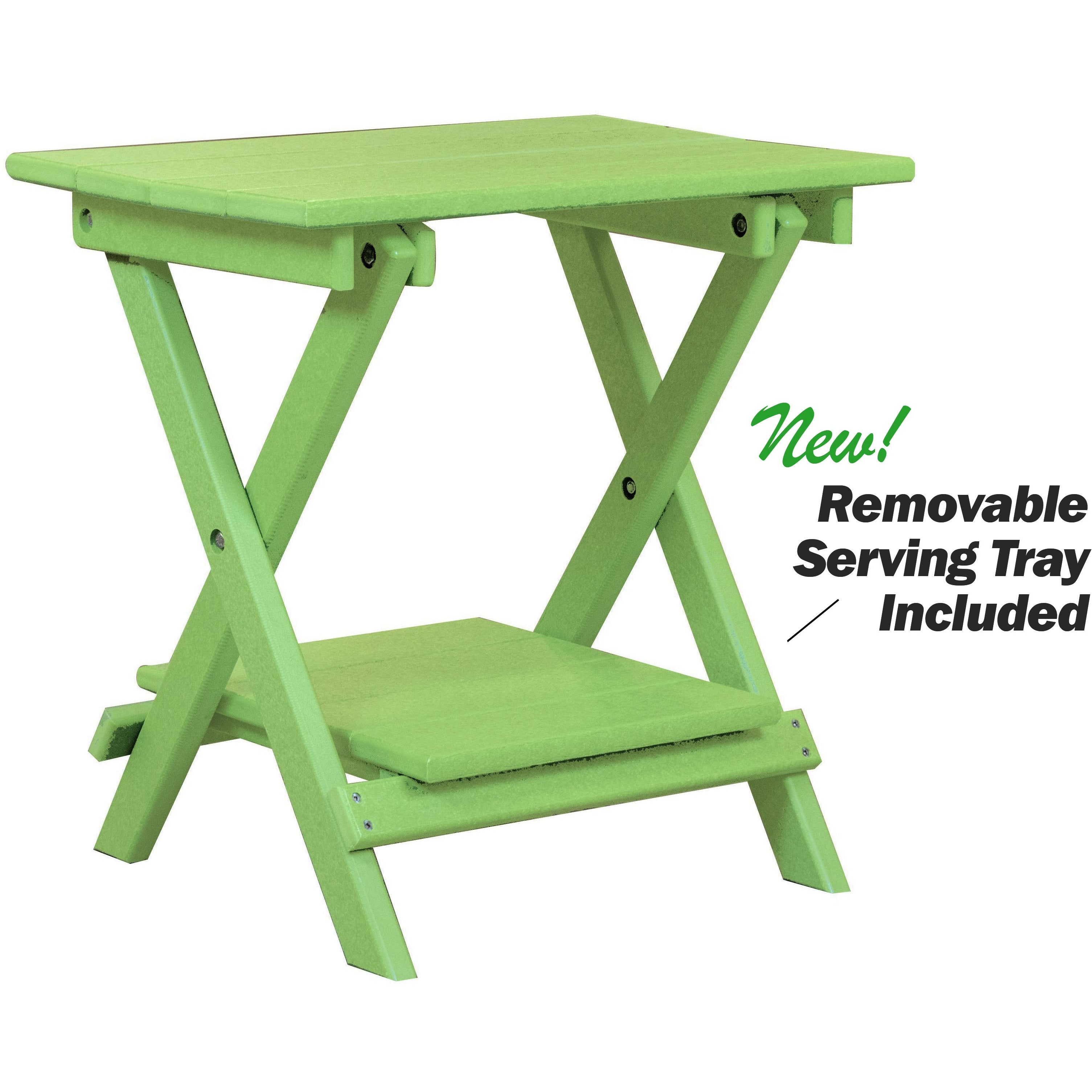 Set of 4 Folding Adirondack Chairs King Size - 4 Folding Ottomans and 2 Folding Side Tables