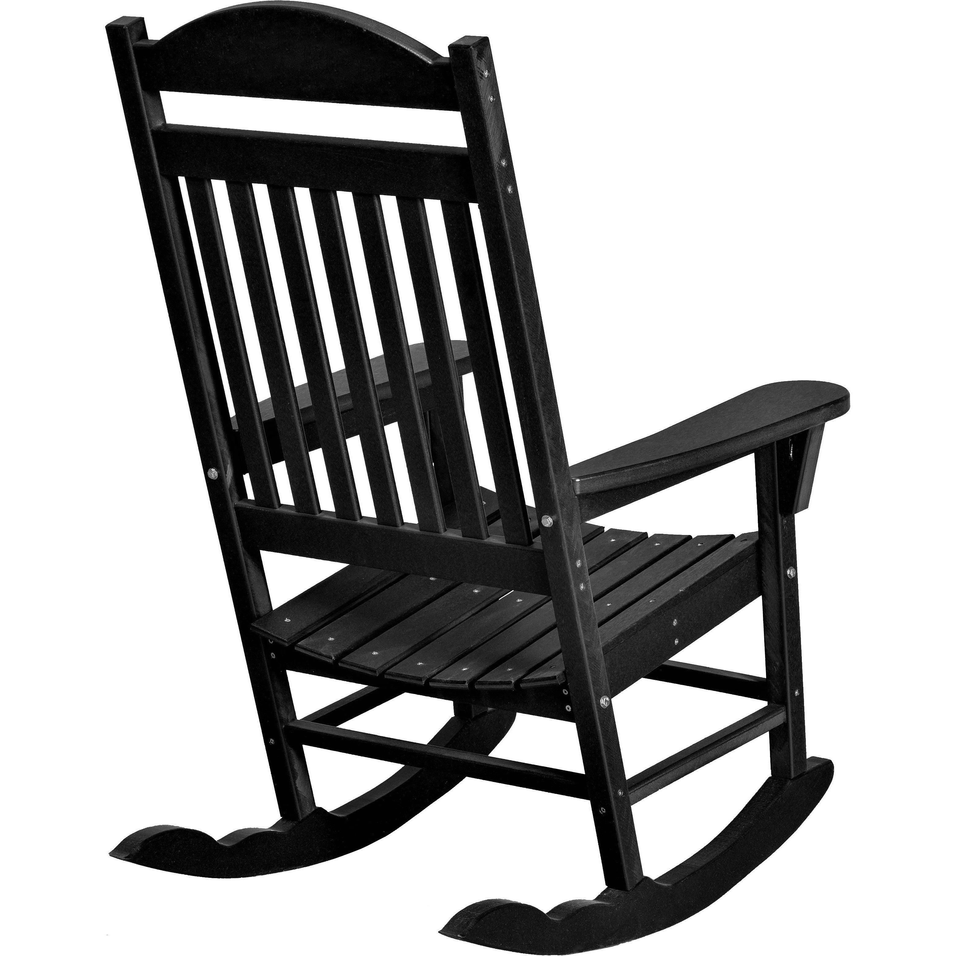 Set of 2 Mission Porch Rockers with Fan Side Table
