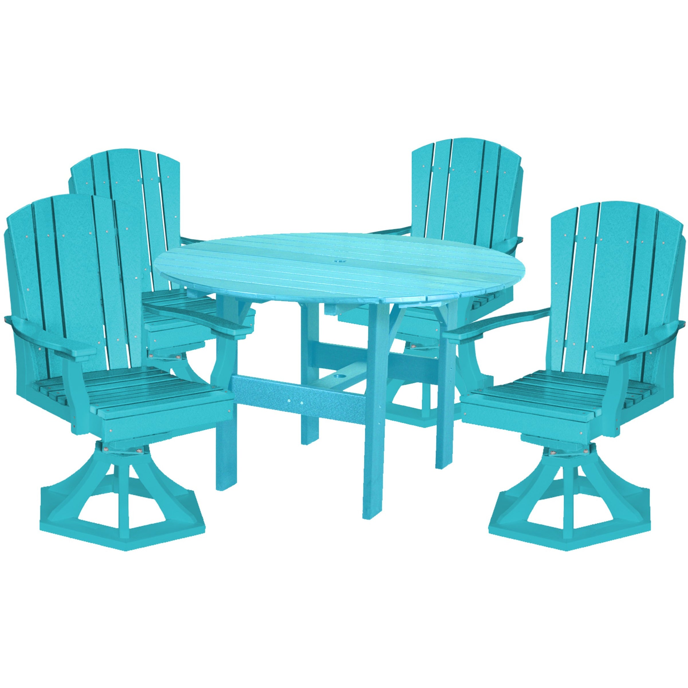 5-Piece Plantation Dining Table Set With Four Swivels