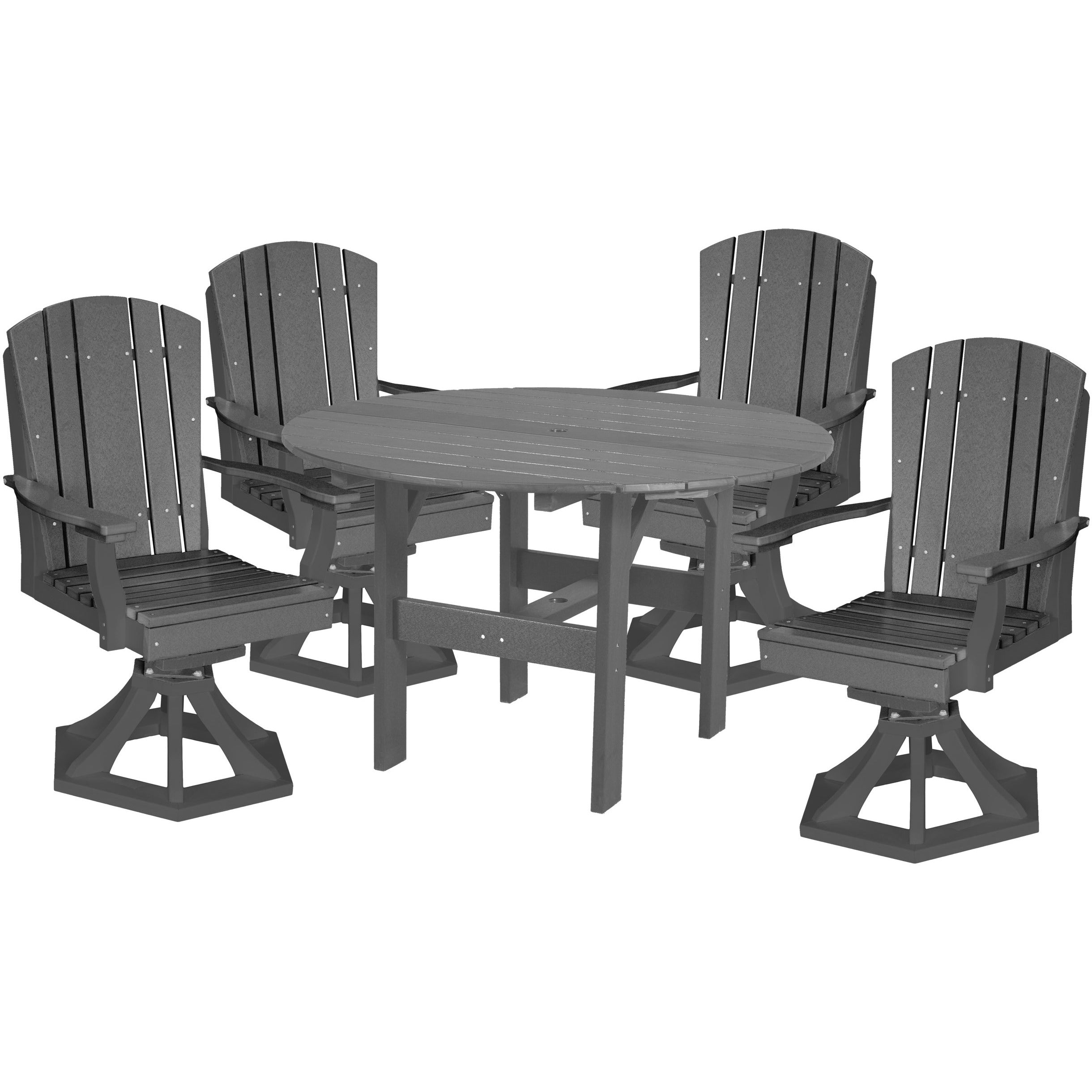 5-Piece Plantation Dining Table Set With Four Swivels