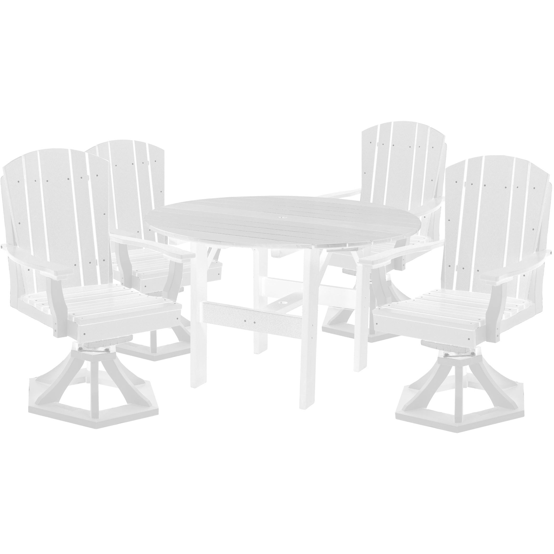 5-Piece Plantation Dining Table Set With Four Swivels