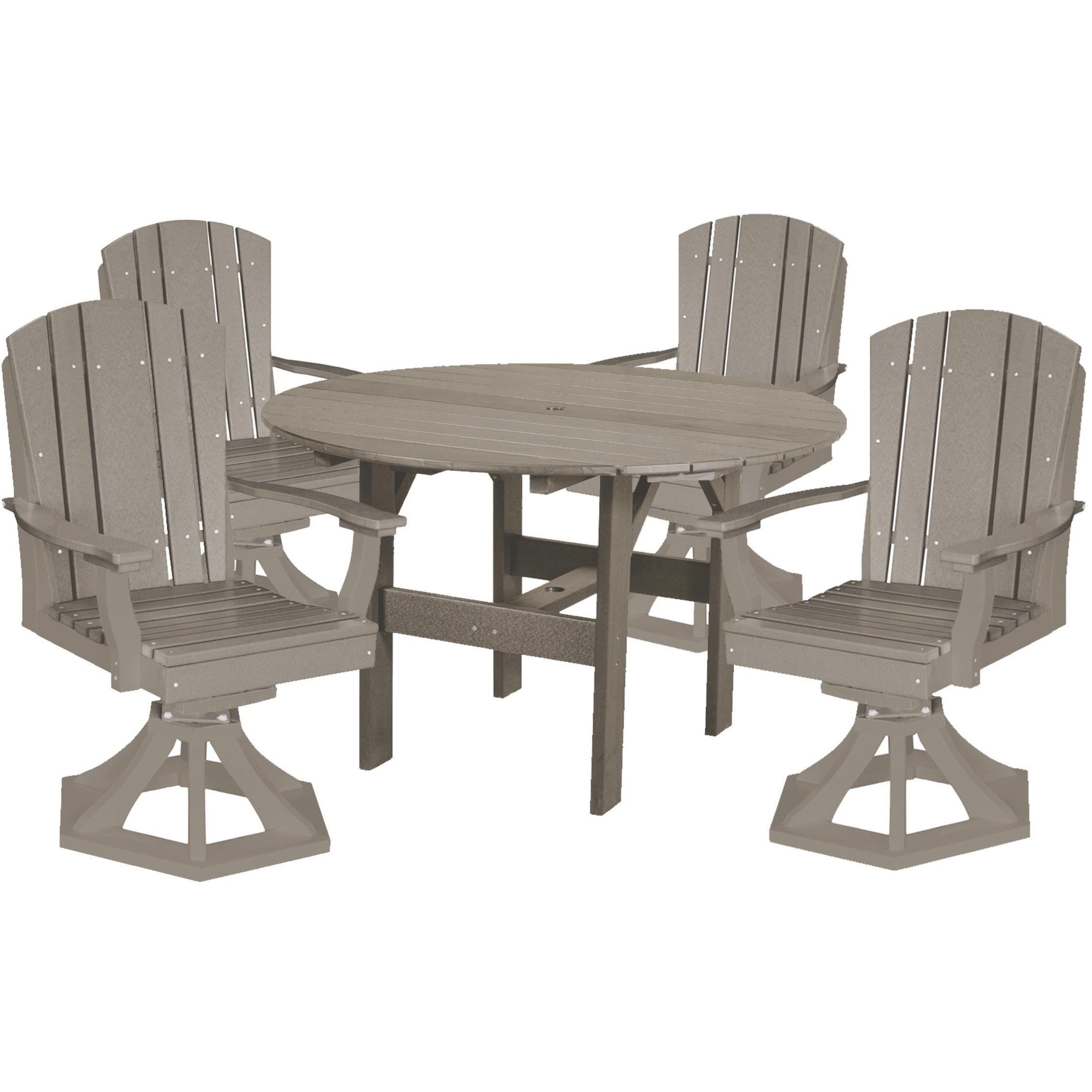 5-Piece Plantation Dining Table Set With Four Swivels