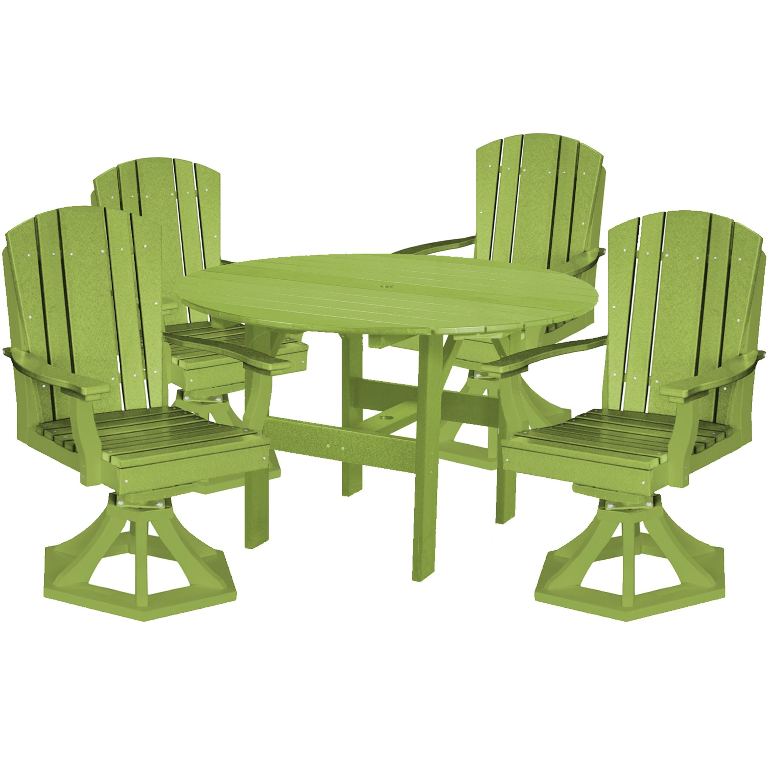5-Piece Plantation Dining Table Set With Four Swivels