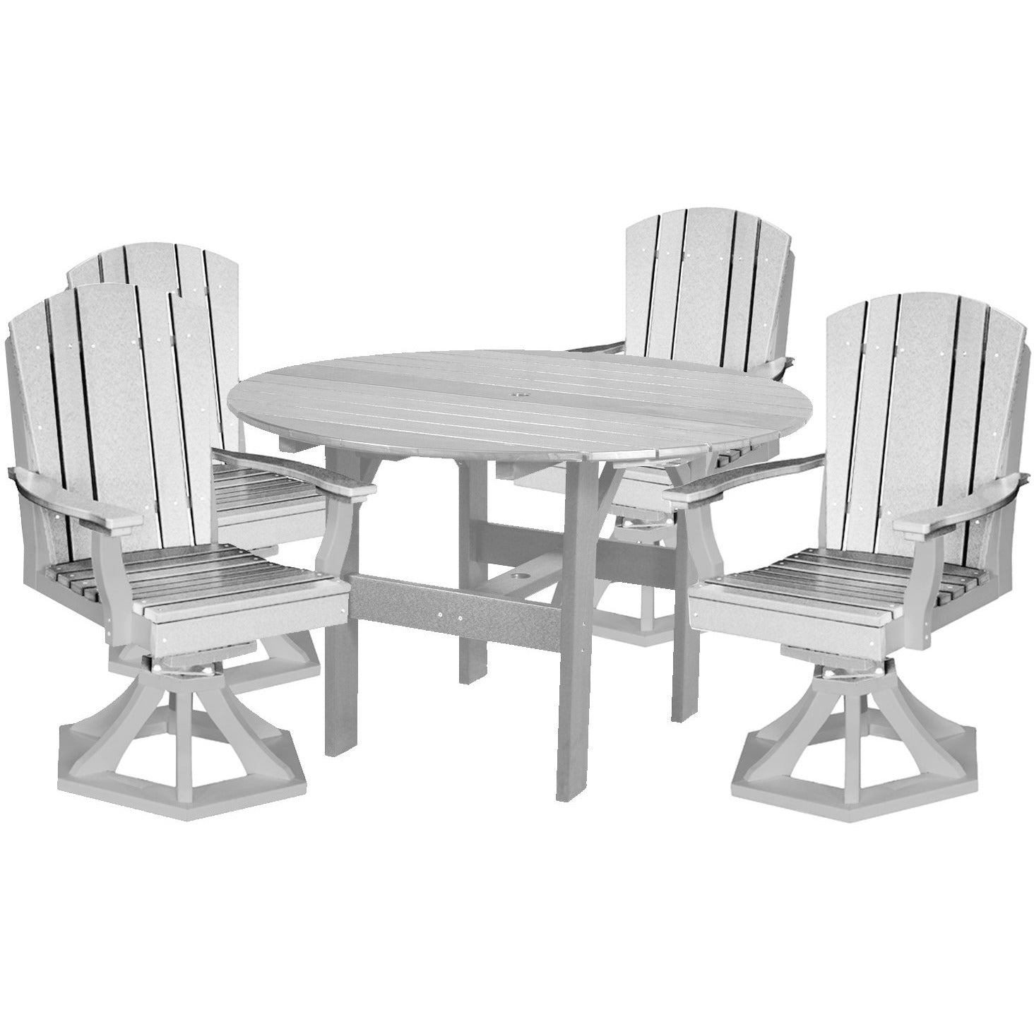 5-Piece Plantation Dining Table Set With Four Swivels