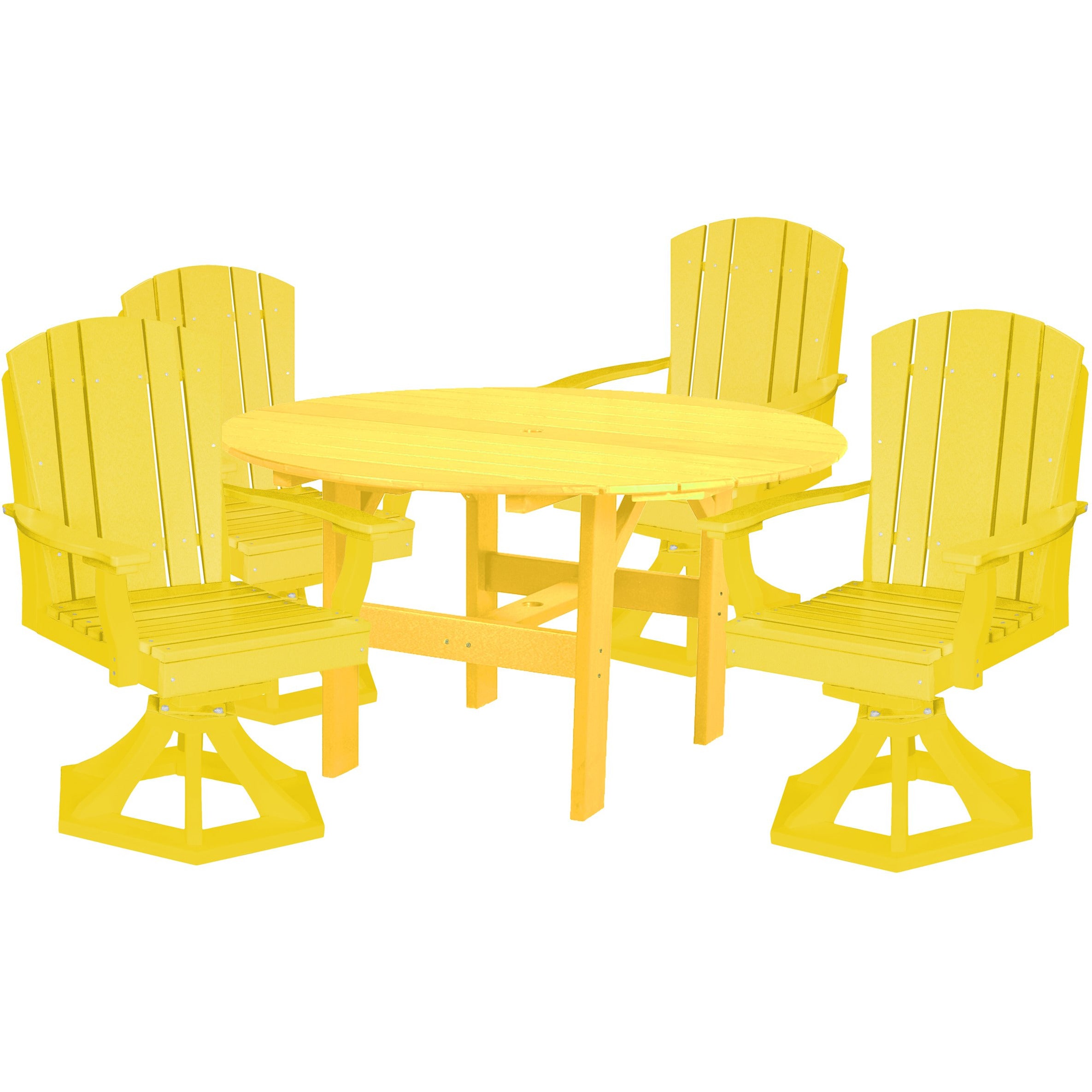 5-Piece Plantation Dining Table Set With Four Swivels