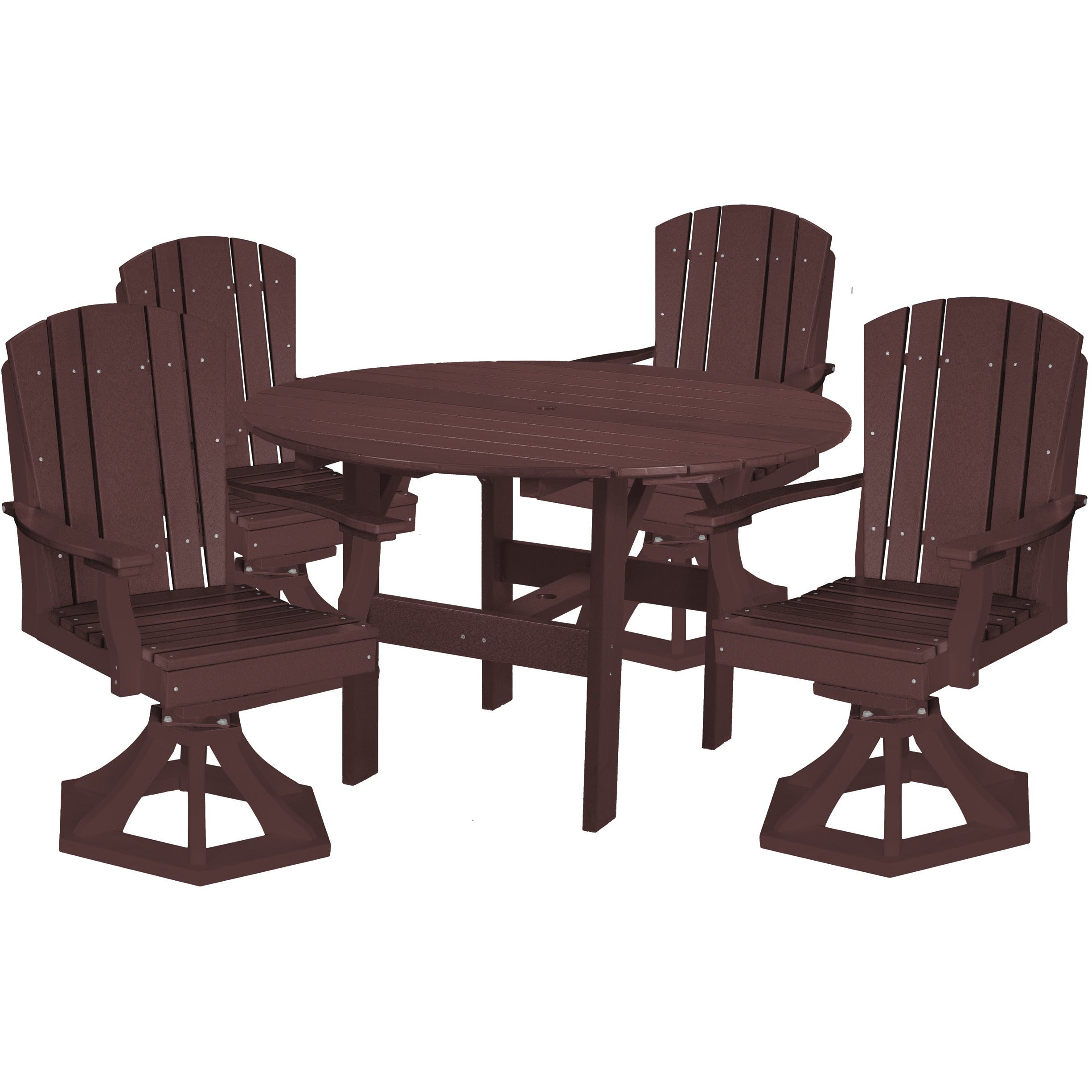 5-Piece Plantation Dining Table Set With Four Swivels