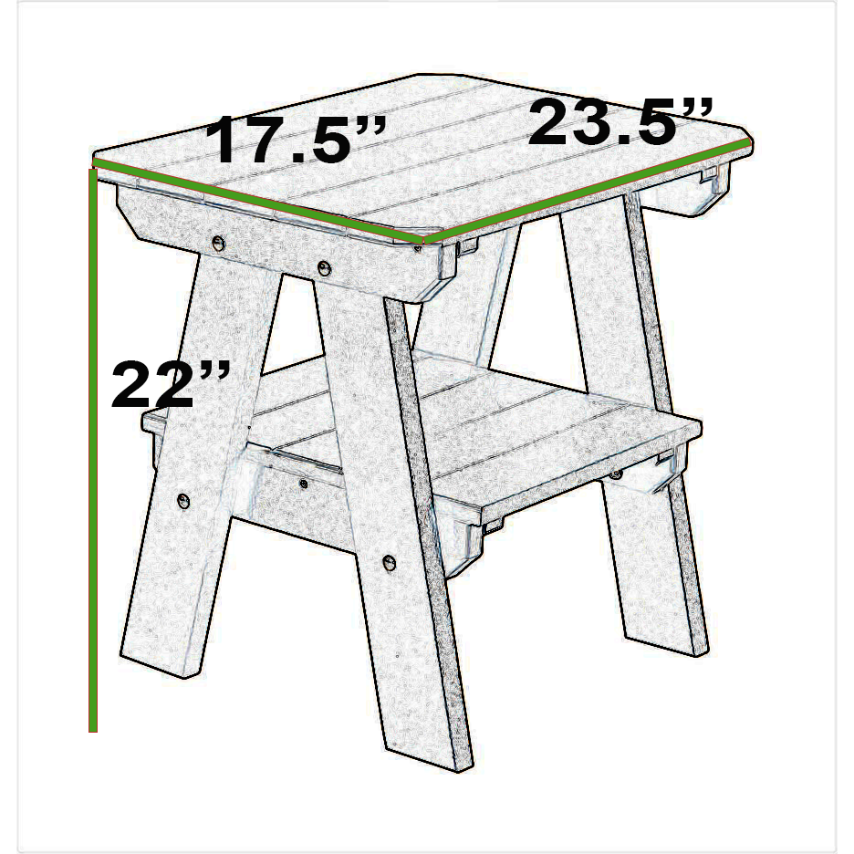 Set of 2 Adirondack Single Gliders With Two Tier End Table