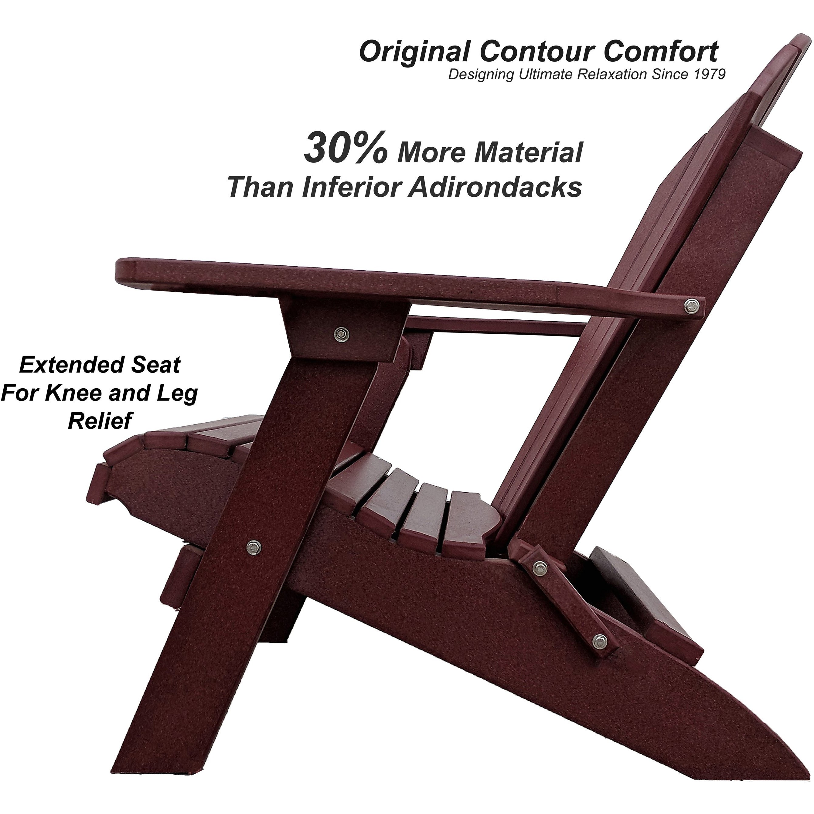 Set of 2 Folding Adirondack Chairs King Size + 1 Folding Side Table With Removable Tray