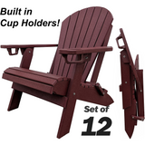 burgundy polywood folding adirondack chair