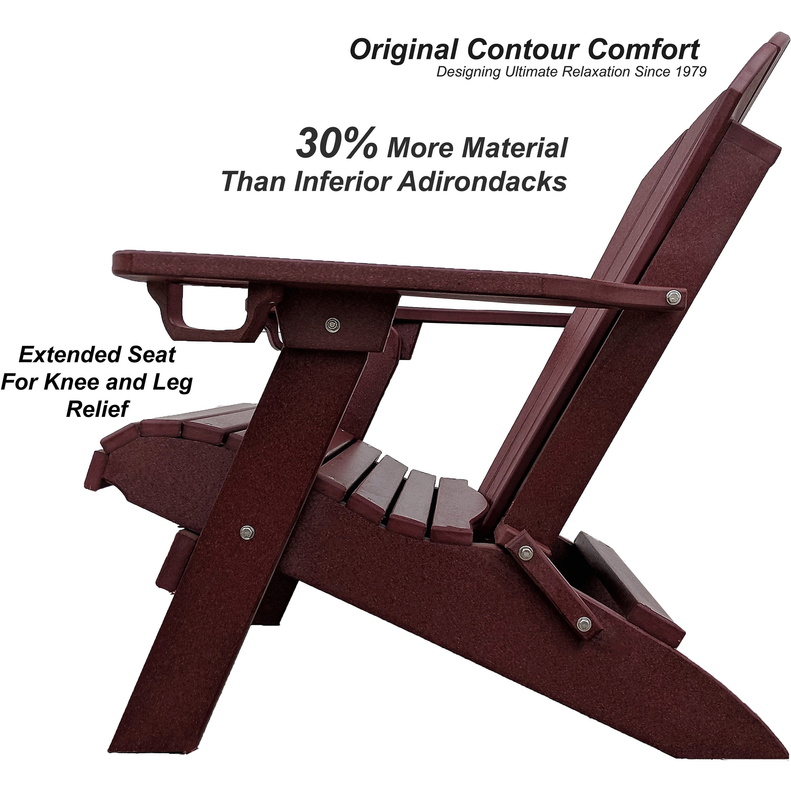 Folding Adirondack Chair With Built-in Cup Holders King-Size