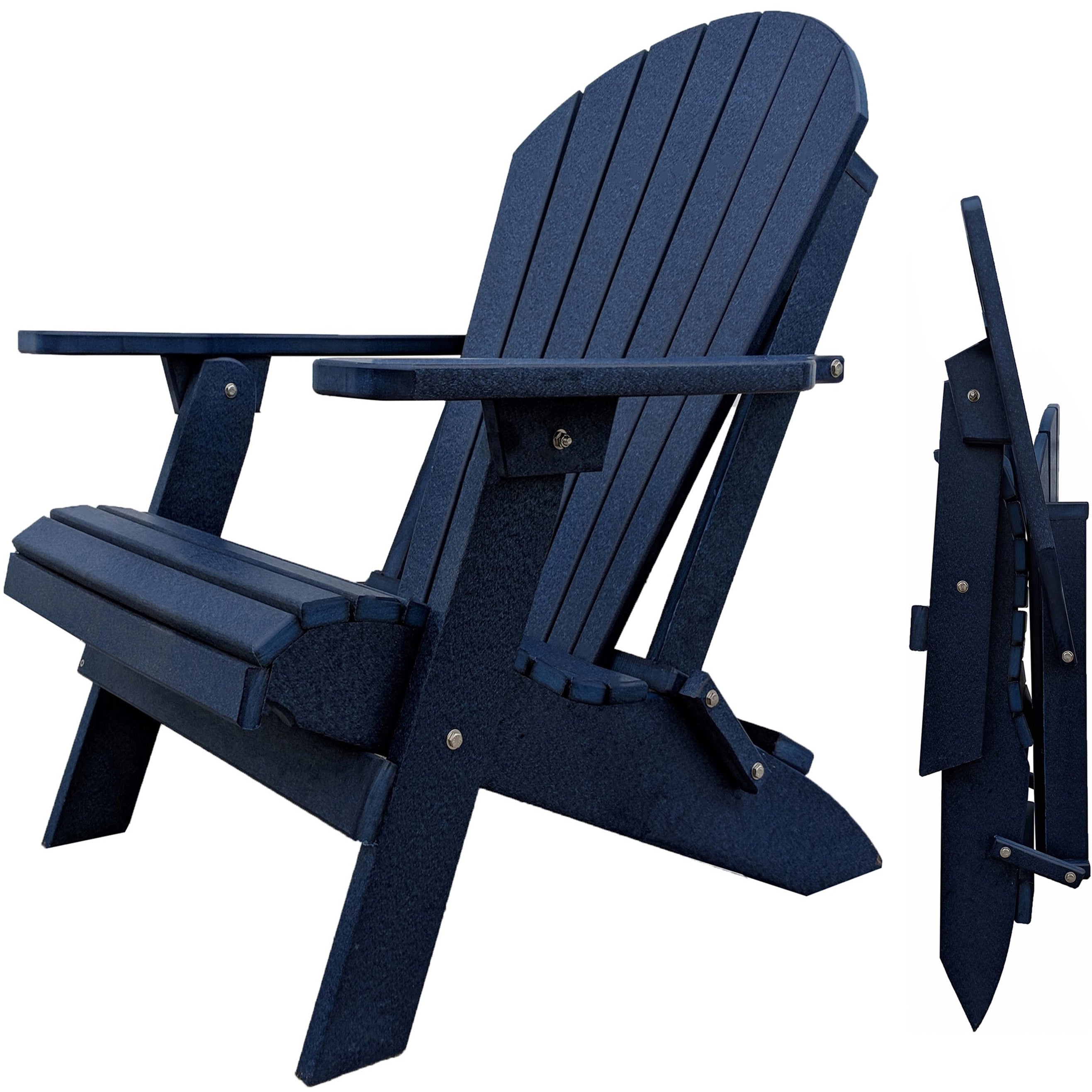 nautical navy duraweather king size folding adirondack chair all weather poly