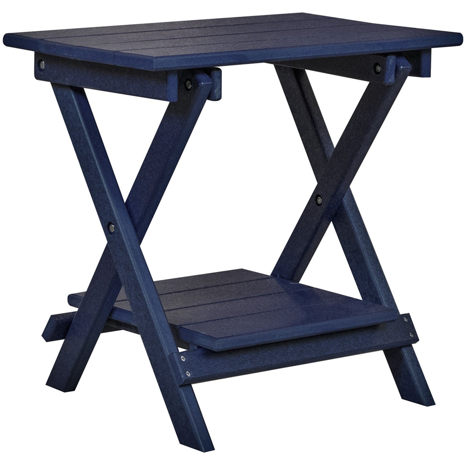 Set of 2 - Unwind Edition King Size Folding Adirondack Chairs With Built In Cupholders + 1 Folding End Table With Removable Tray