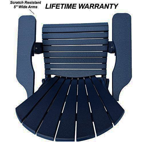 Set of 4 Folding Adirondack Chairs King Size - 4 Folding Ottomans and 2 Folding Side Tables