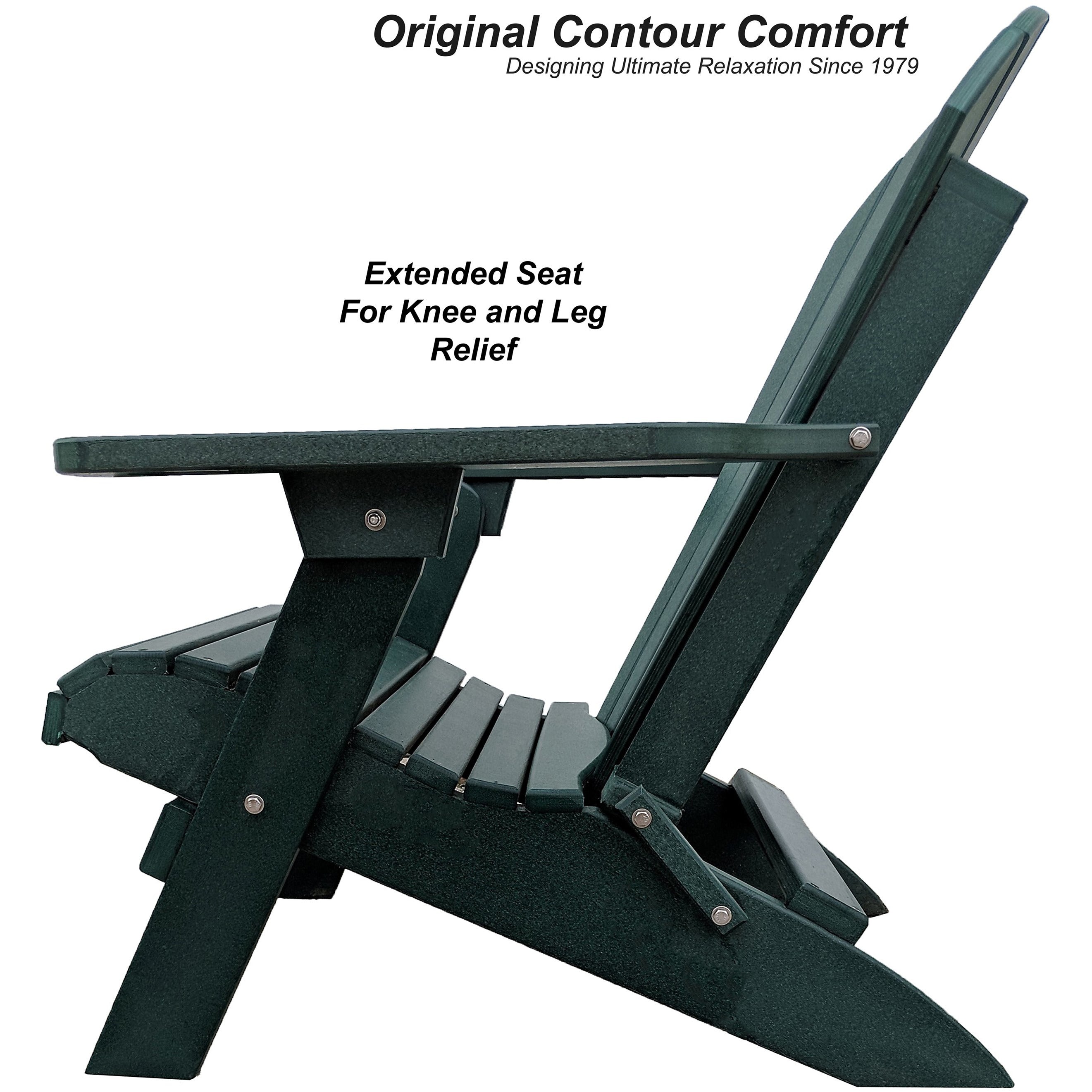 DuraWeather Poly® King Size Folding Adirondack Chair - (Natural Forest Green)
