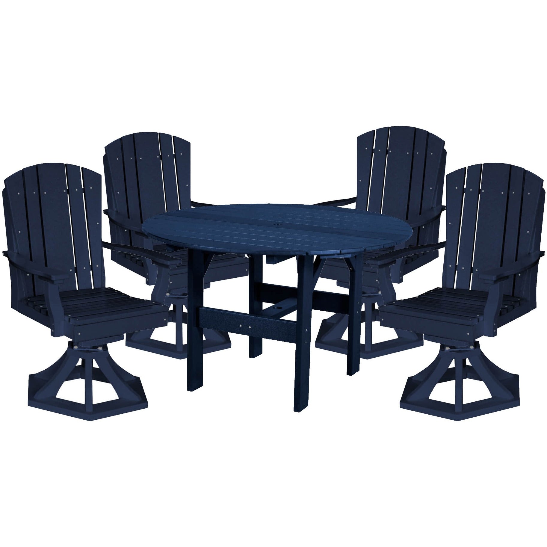 5-Piece Plantation Dining Table Set With Four Swivels