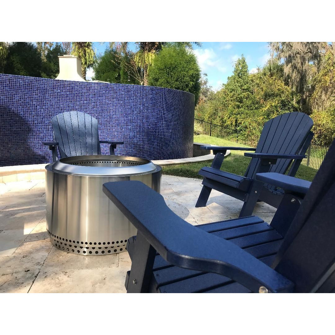 Set of 2 Folding Adirondack Chairs King Size + 1 Folding Side Table With Removable Tray