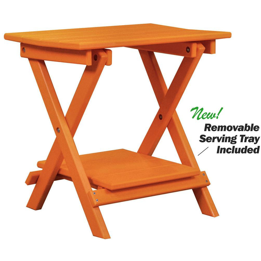 Set of 4 Folding Adirondack Chairs King Size - 4 Folding Ottomans and 2 Folding Side Tables
