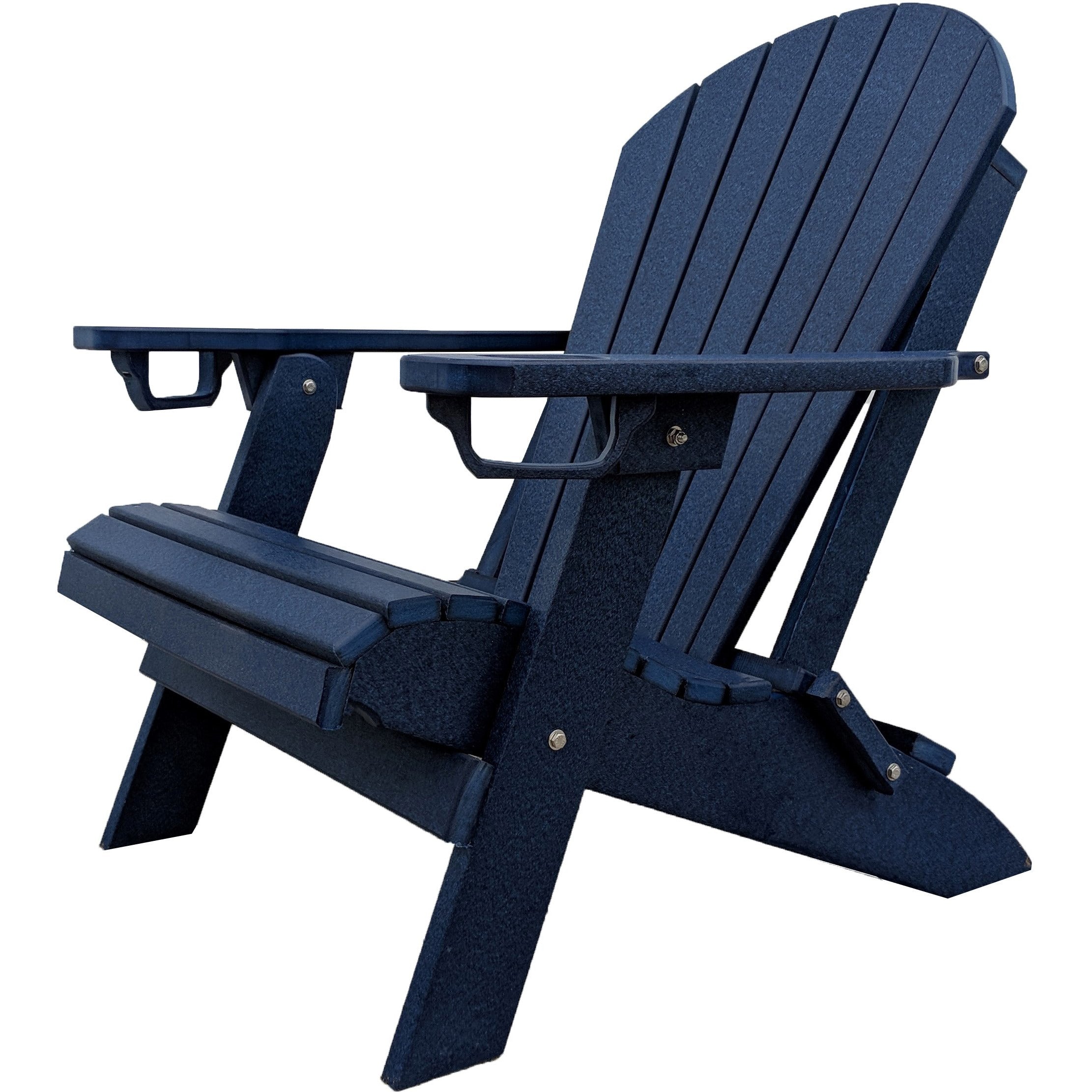 Set of 4 Folding Adirondack Chairs With Built-in Cup Holders King Size