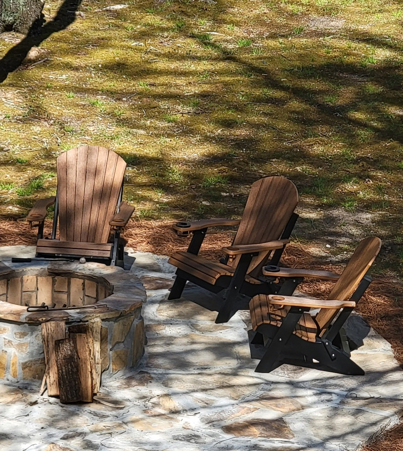 Set of 12 Folding Adirondack Chairs With Built In Cupholders King Size