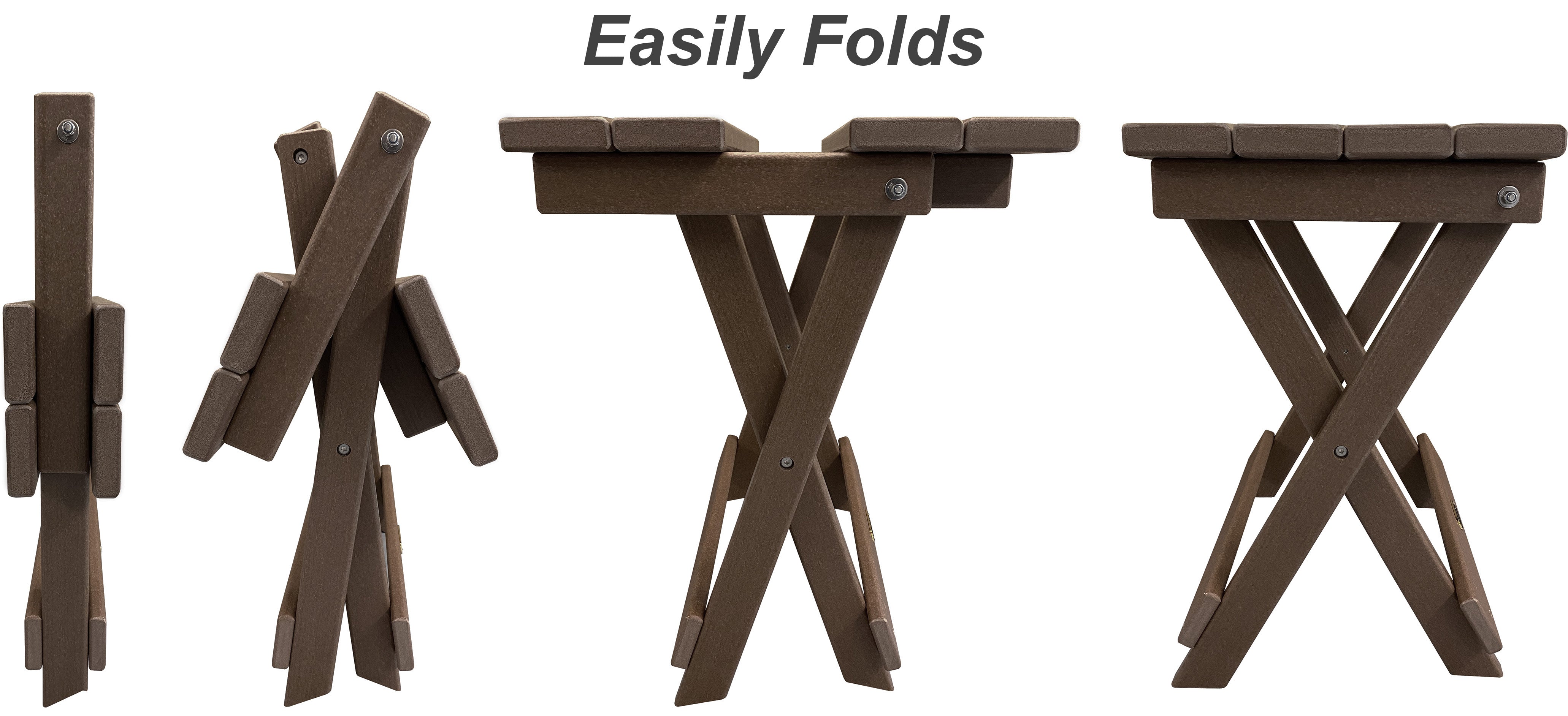 DURAWEATHER POLY® Folding Side Table w/ Removable Serving Tray