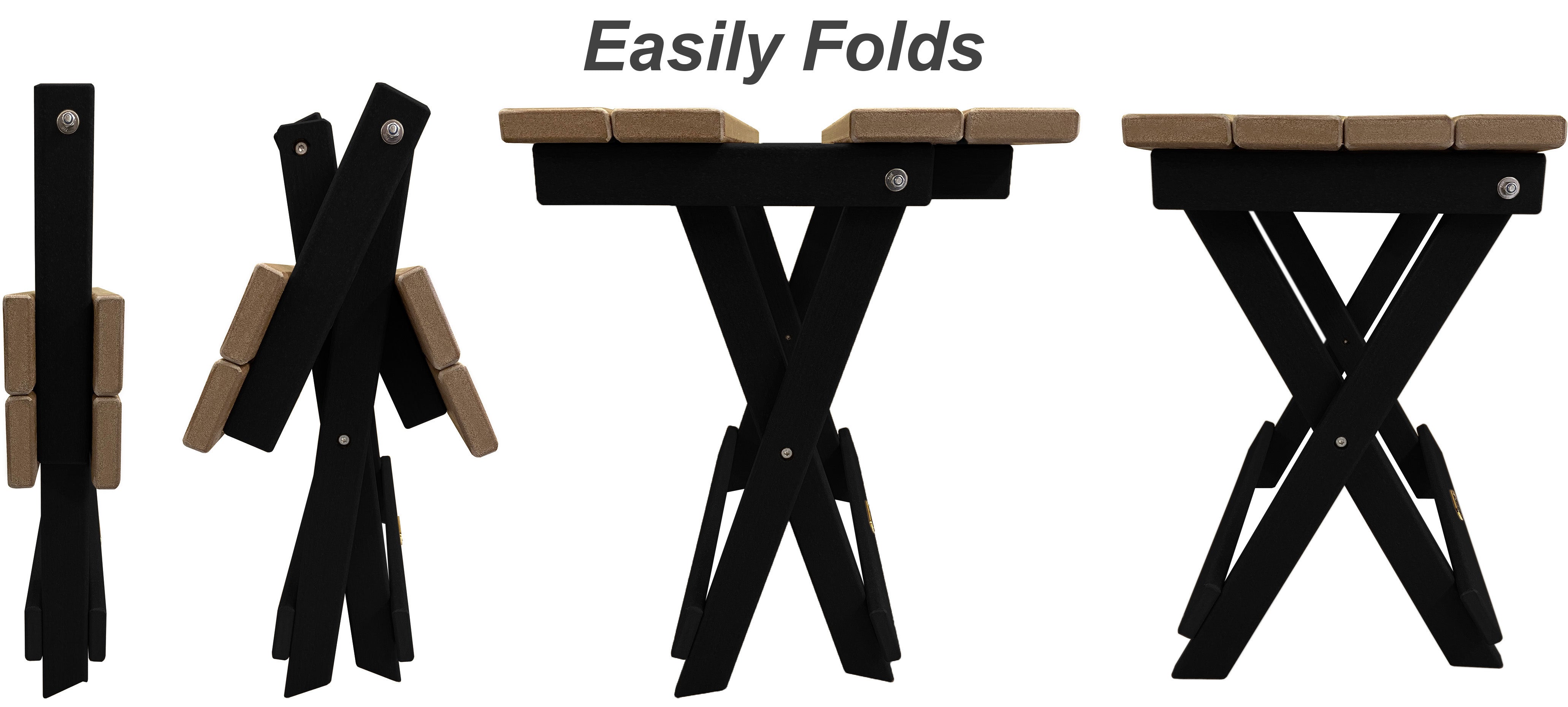 Folding Side Table w/ Removable Serving Tray