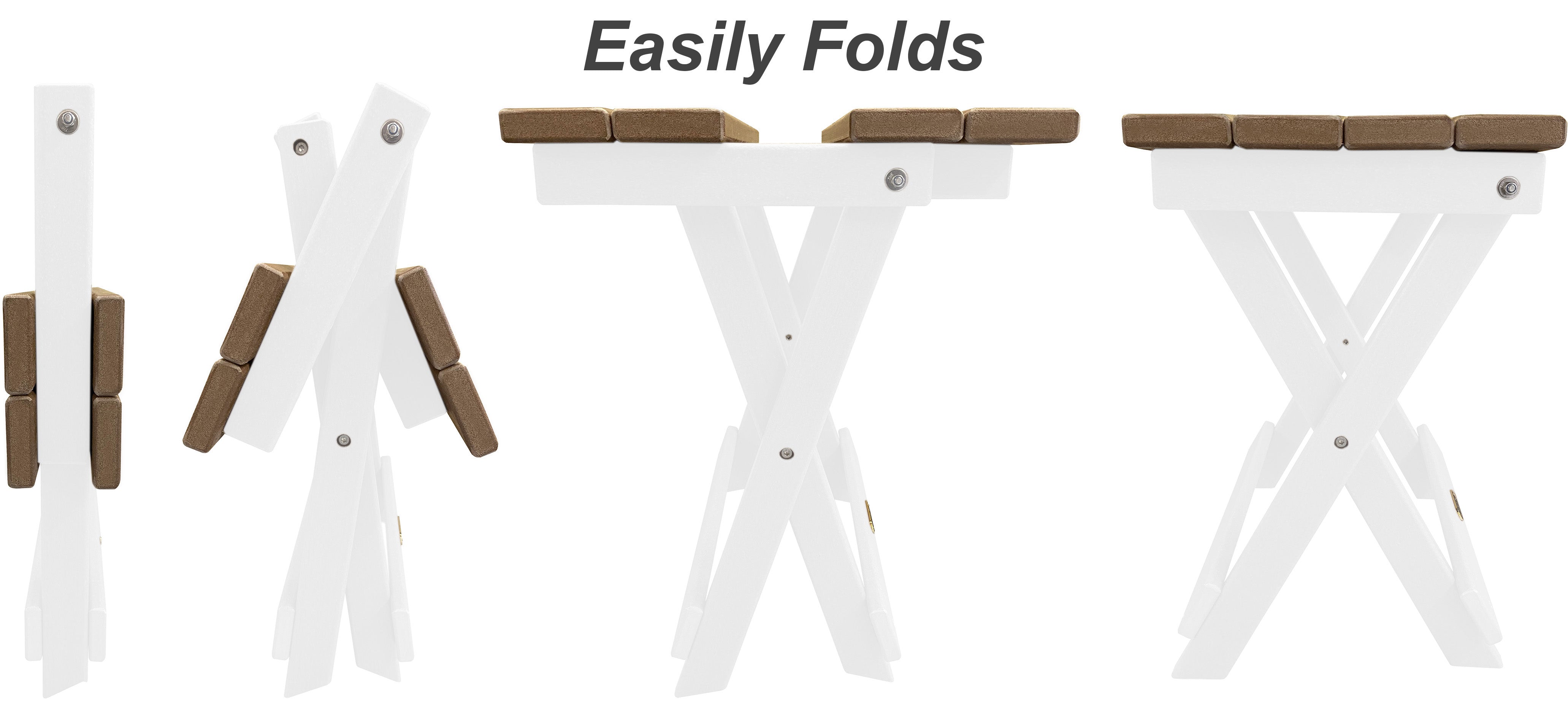 Folding Side Table w/ Removable Serving Tray