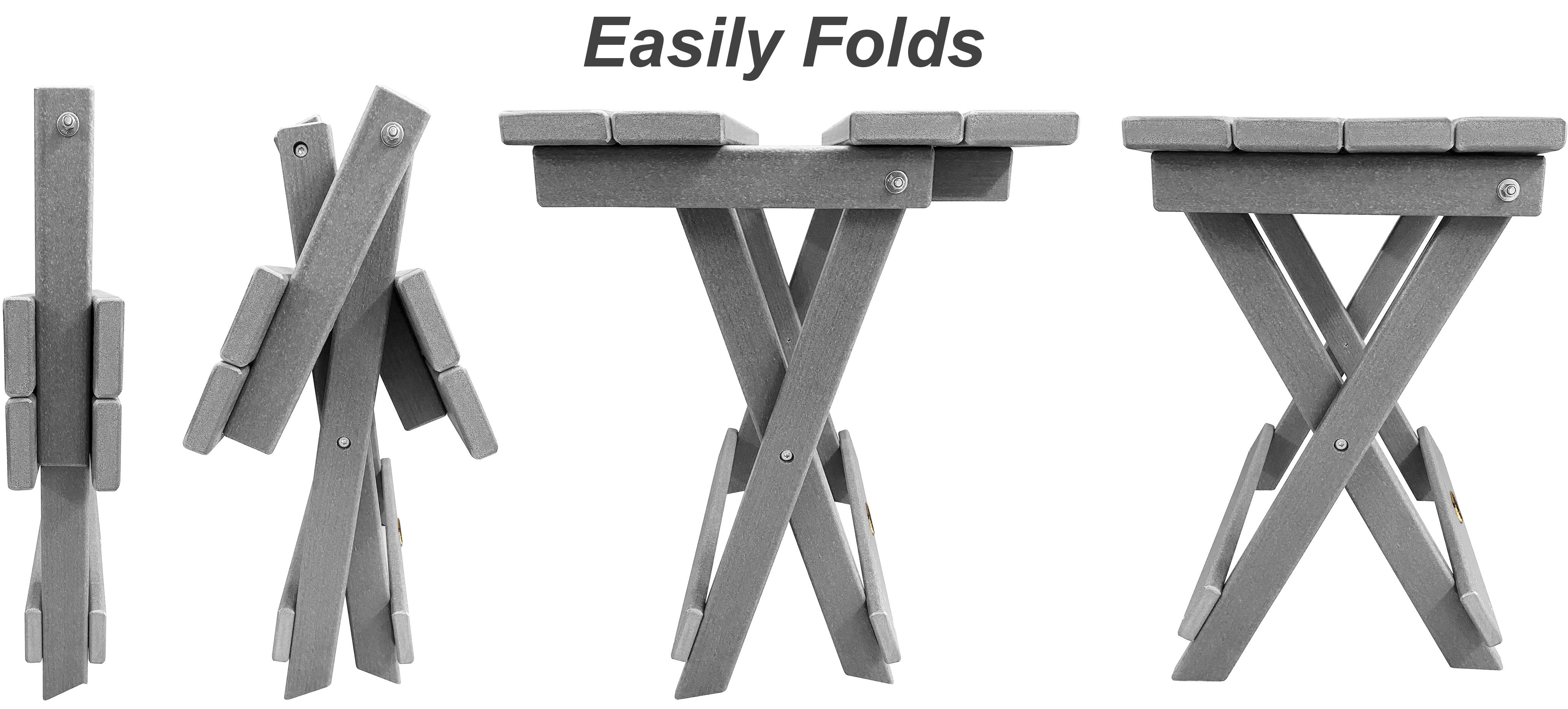 Folding Side Table w/ Removable Serving Tray