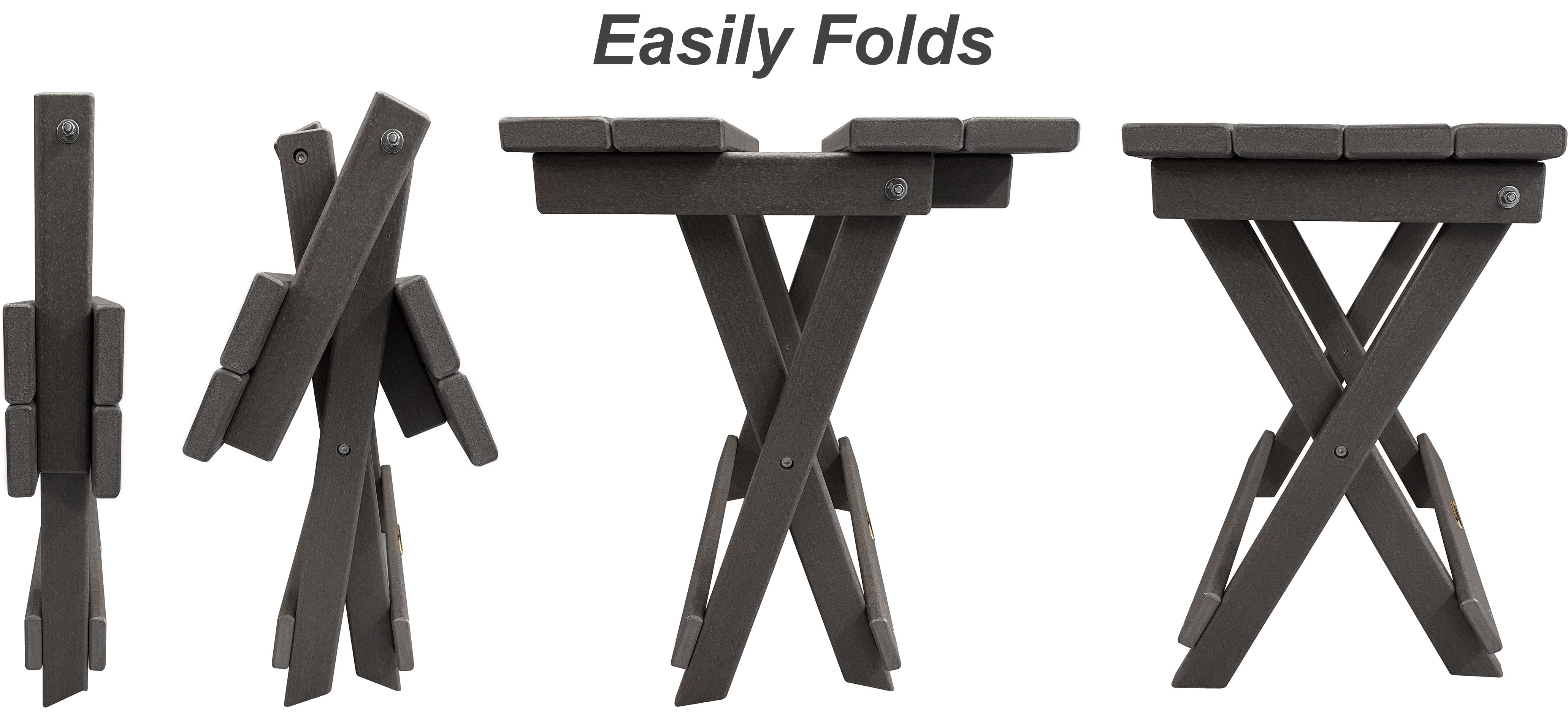 DURAWEATHER POLY® Folding Side Table w/ Removable Serving Tray