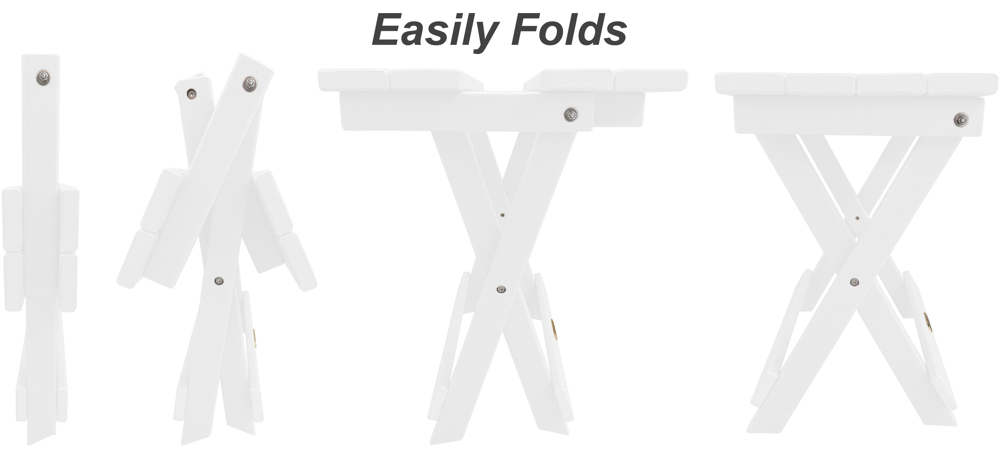 Folding Side Table w/ Removable Serving Tray