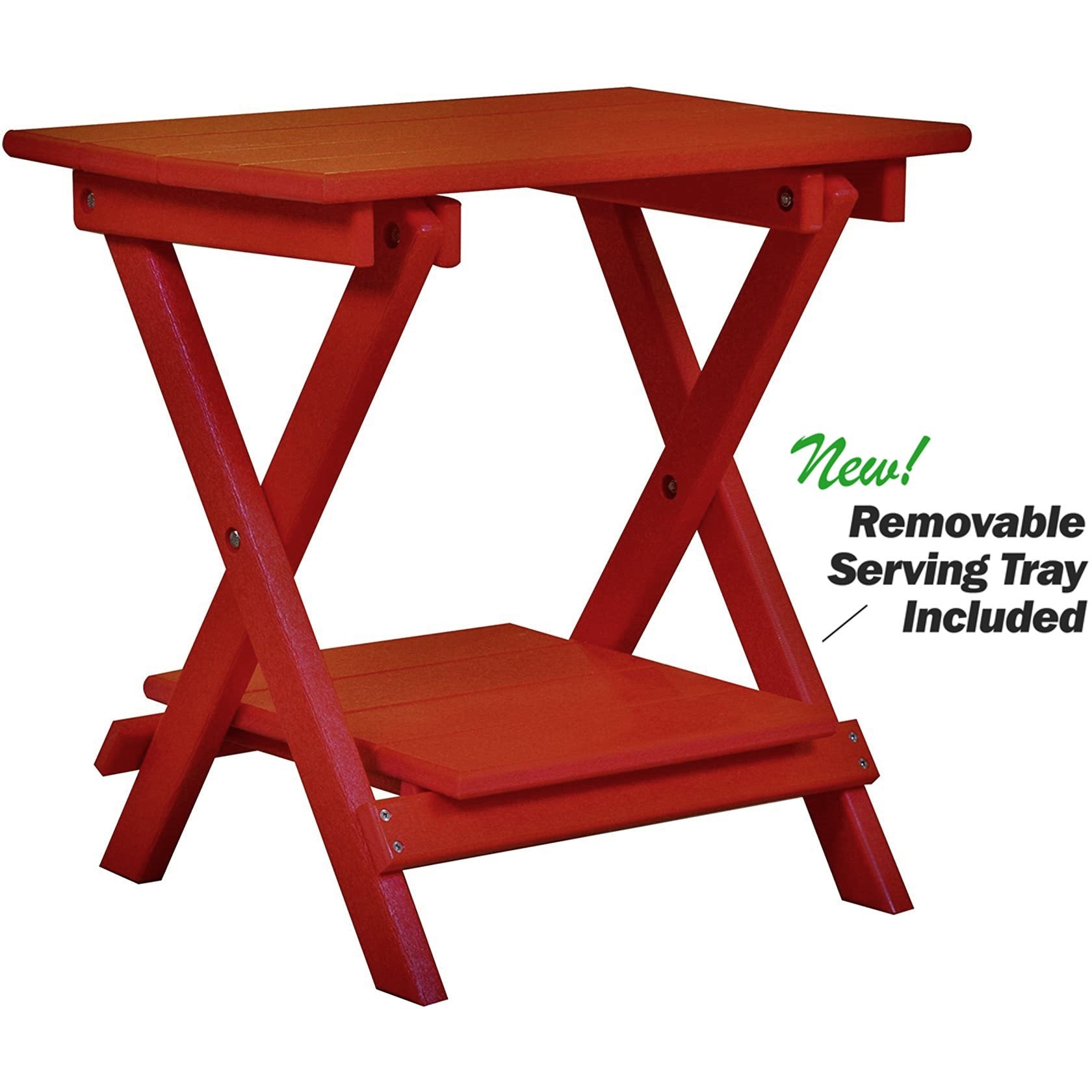 Set of 2 Folding Adirondack Chairs King Size + 1 Folding Side Table With Removable Tray