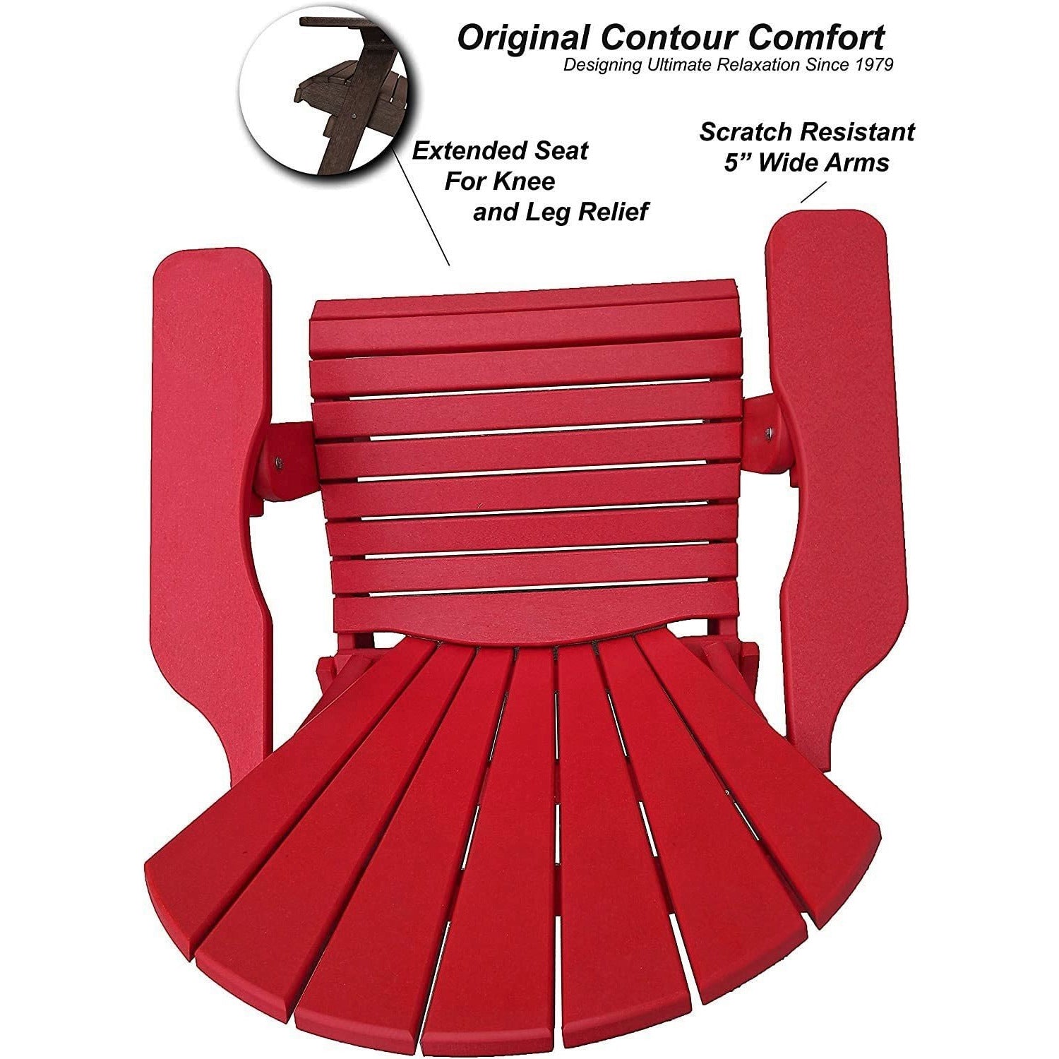 Set of 2 Folding Adirondack Chairs King Size + 1 Folding Side Table With Removable Tray