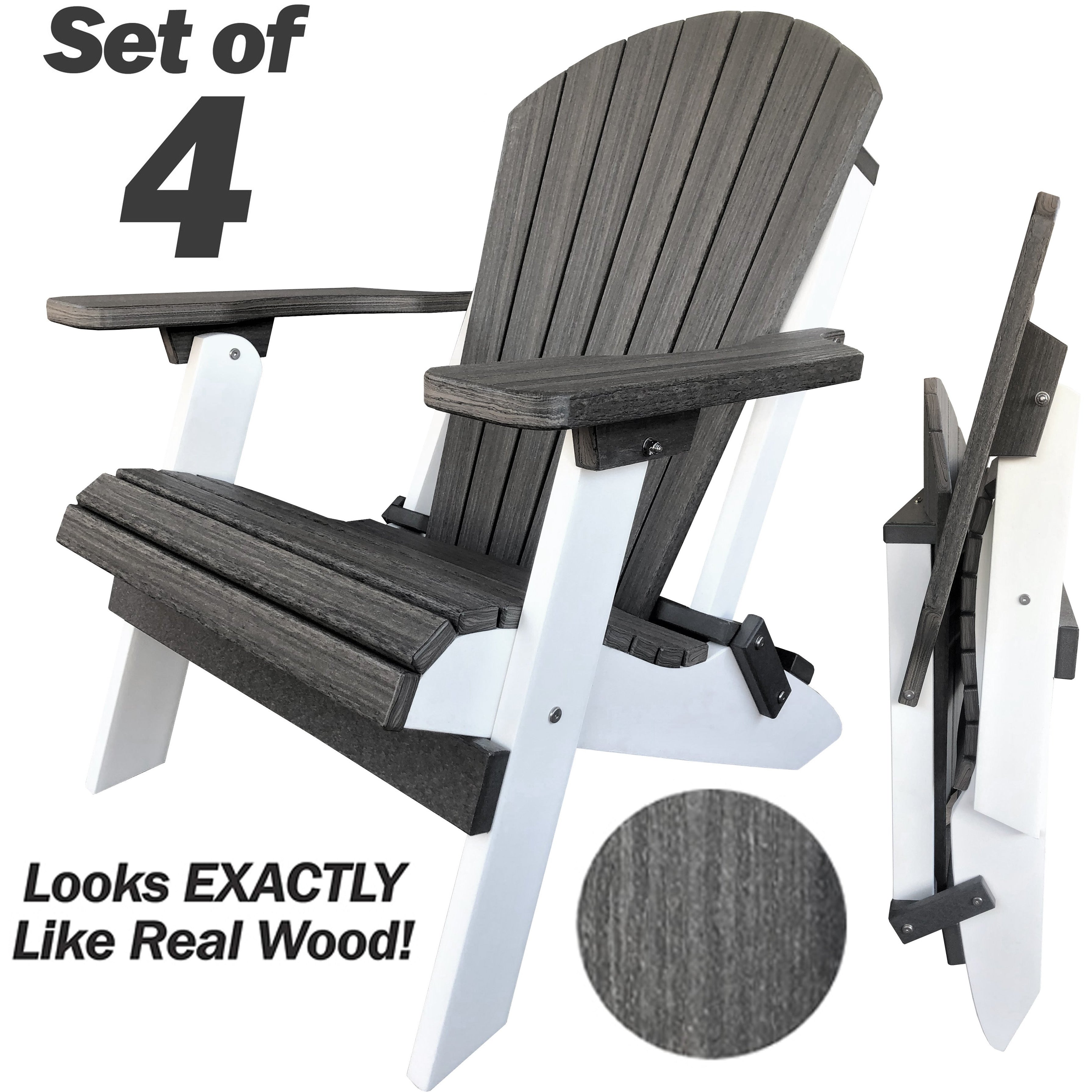 Set of 4 Signature Series Folding Adirondack Chairs King Size
