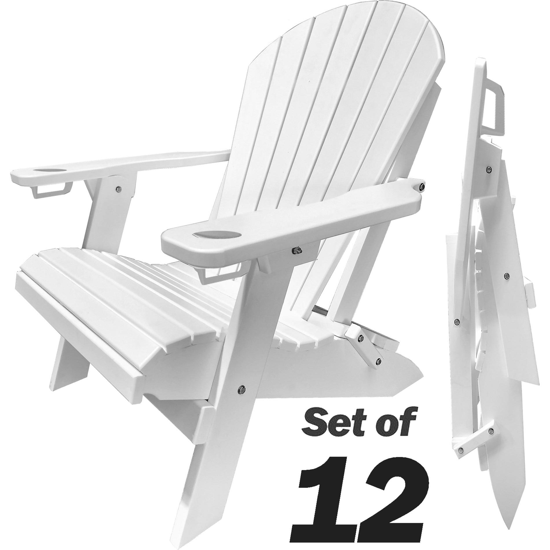 white polywood folding adirondack chair