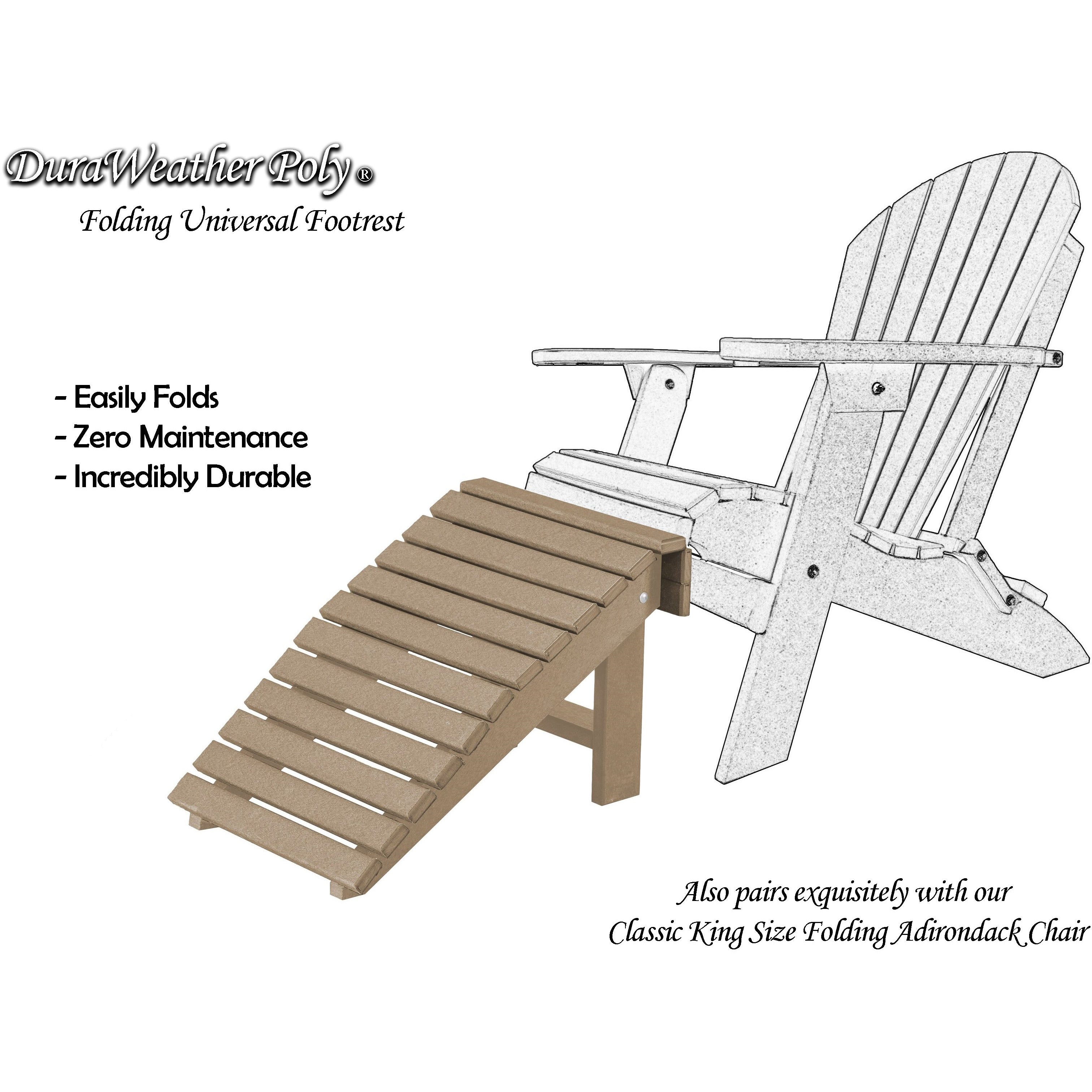 Universal Folding Ottoman Footrest - Ships Fully Assembled