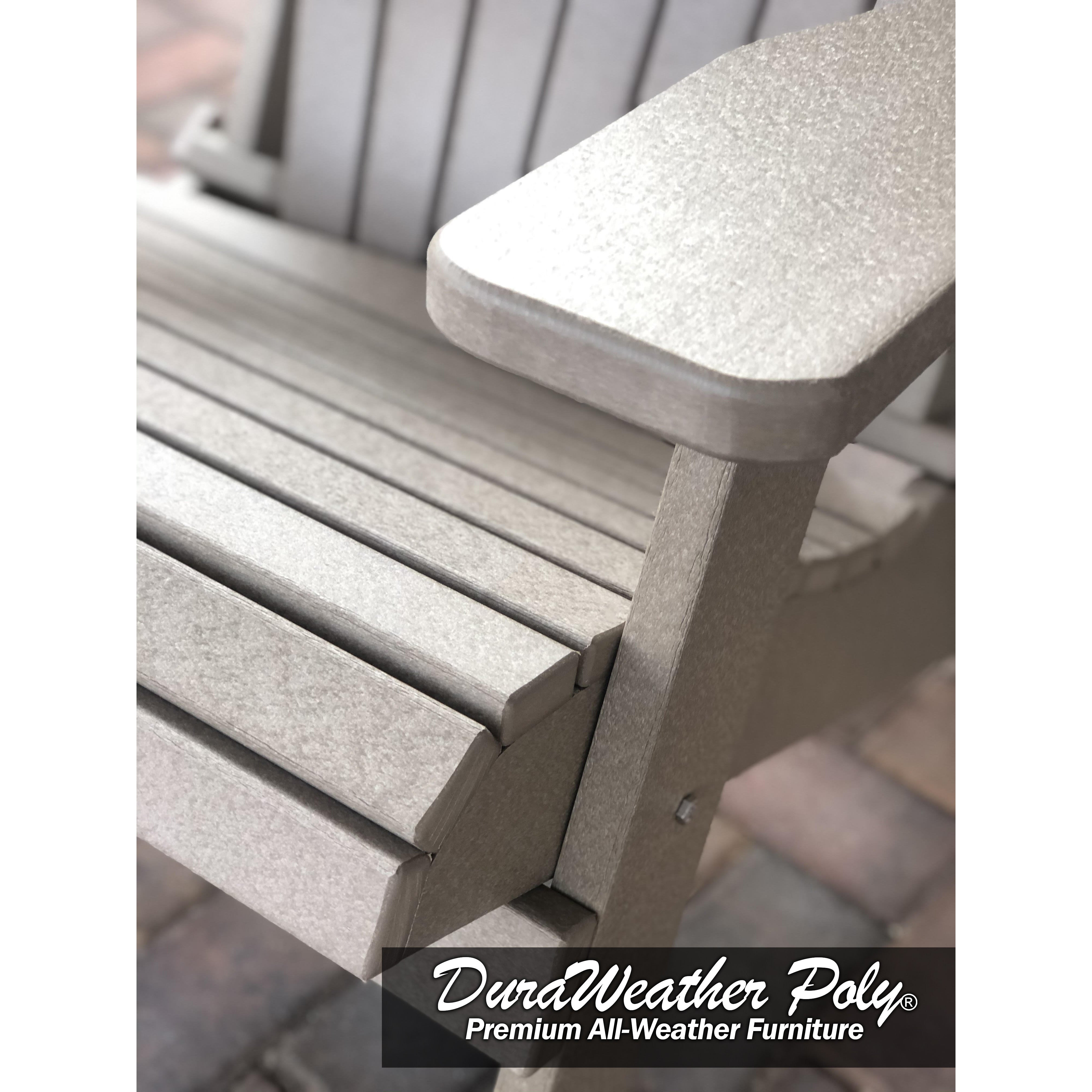 DuraWeather Poly® King Size Folding Adirondack Chair - (Birchwood Taupe)