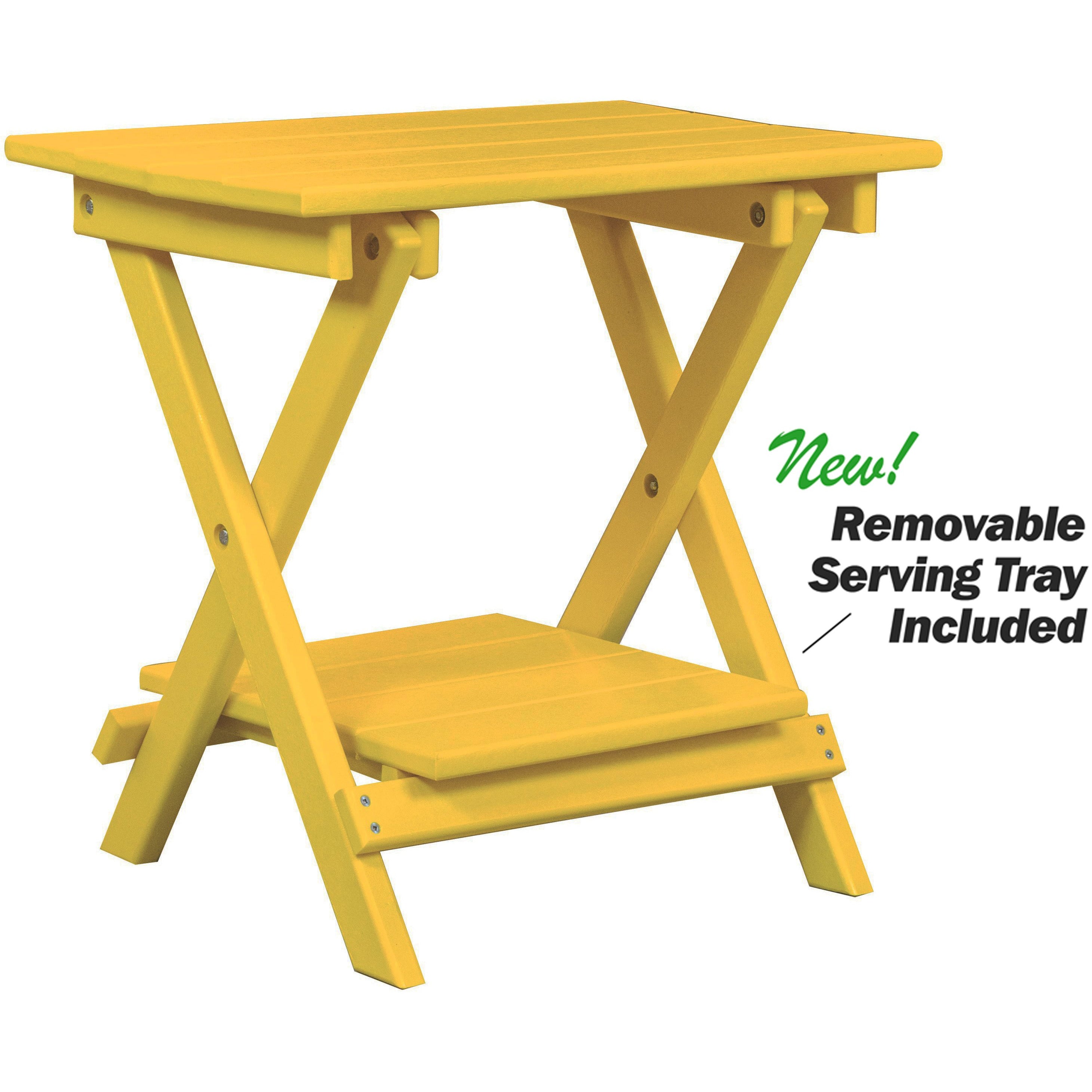Set of 2 Folding Adirondack Chairs King Size + 1 Folding Side Table With Removable Tray