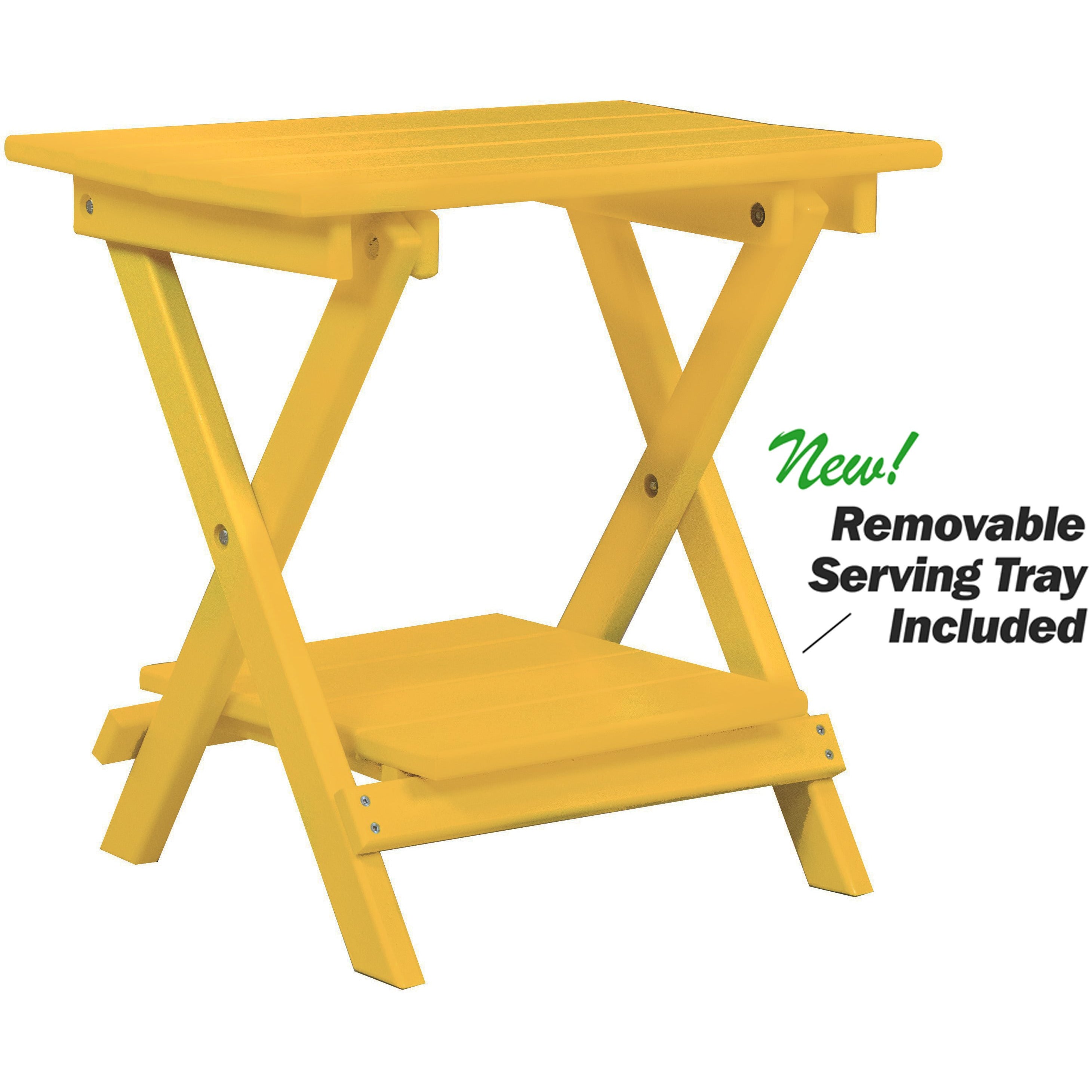 Set of 4 Folding Adirondack Chairs King Size - 4 Folding Ottomans and 2 Folding Side Tables