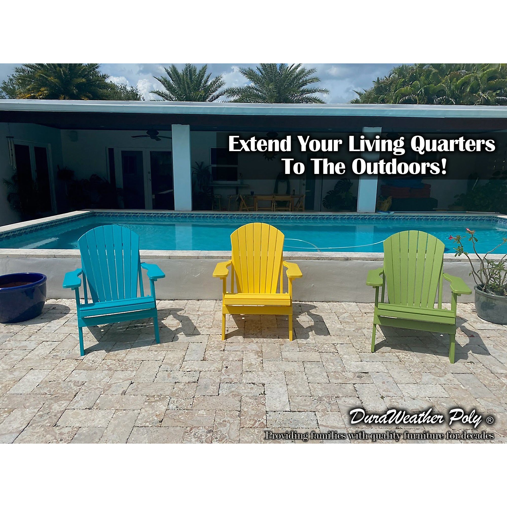 DuraWeather Poly® King Size Folding Adirondack Chair (Kiwi Green)