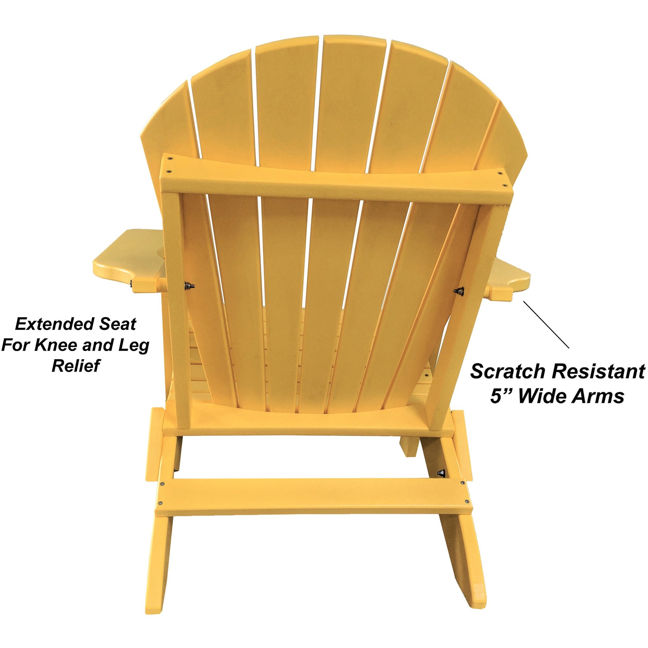 Set of 2 Folding Adirondack Chairs King Size + 1 Folding Side Table With Removable Tray