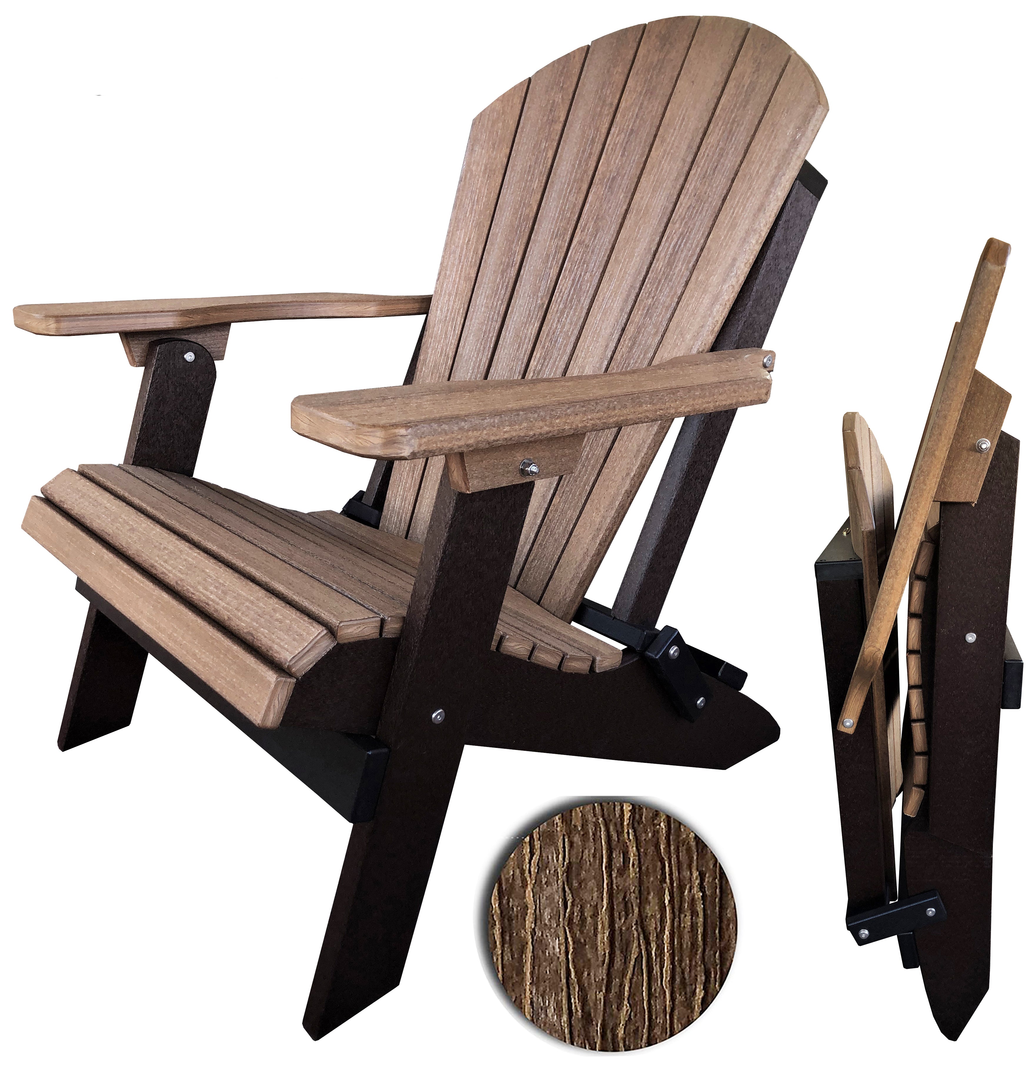 Folding Adirondack Chairs Set of 4 King-Size