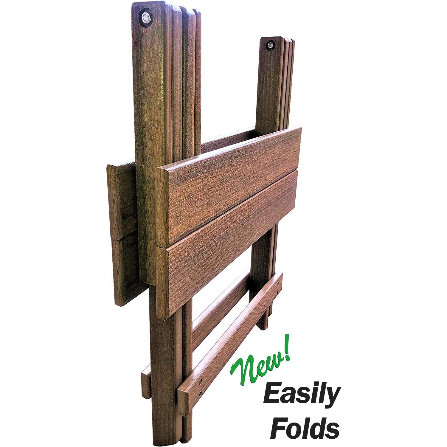 Set of 4 Folding Adirondack Chairs King Size - 4 Folding Ottomans and 2 Folding Side Tables