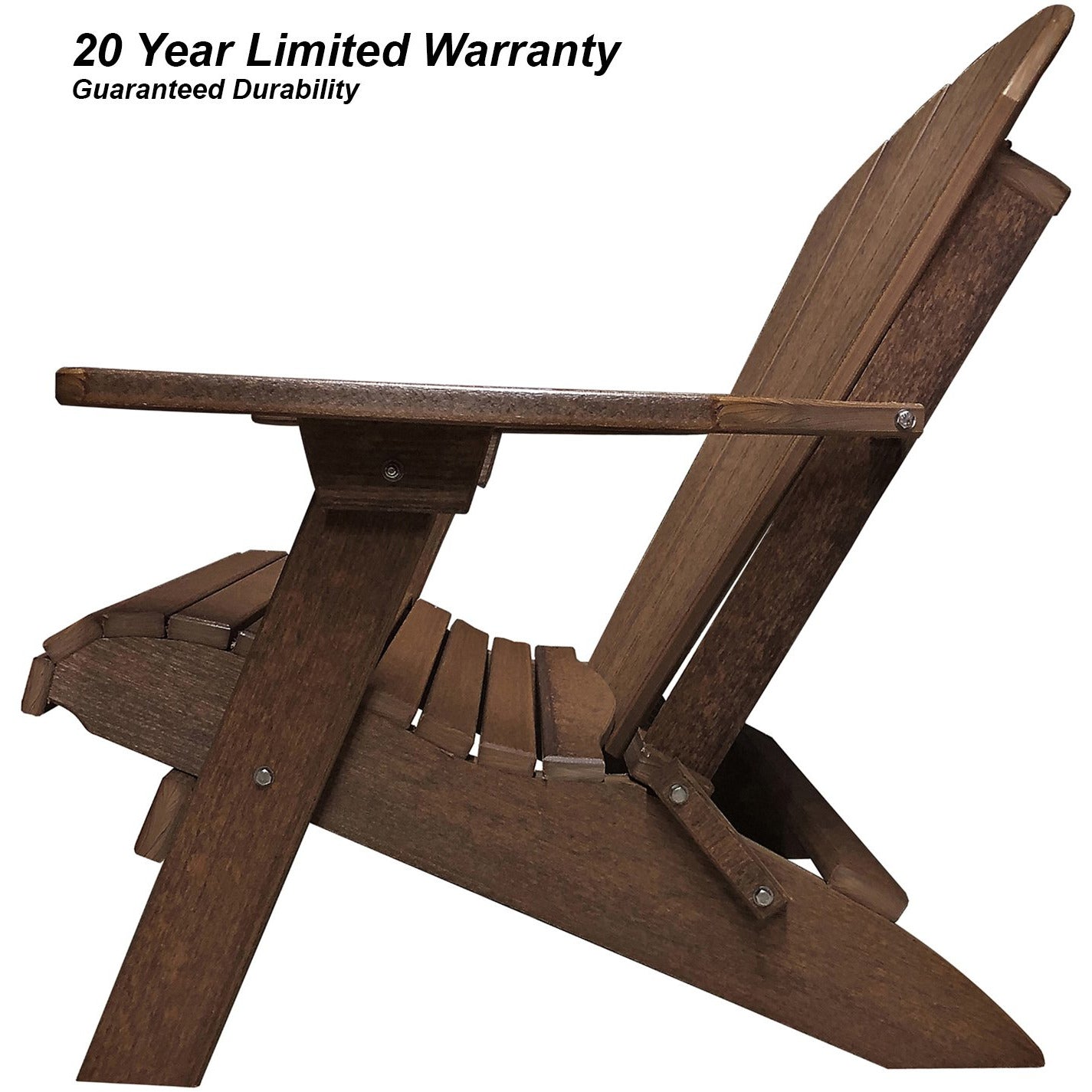 Set of 2 Folding Adirondack Chairs King Size + 1 Folding Side Table With Removable Tray
