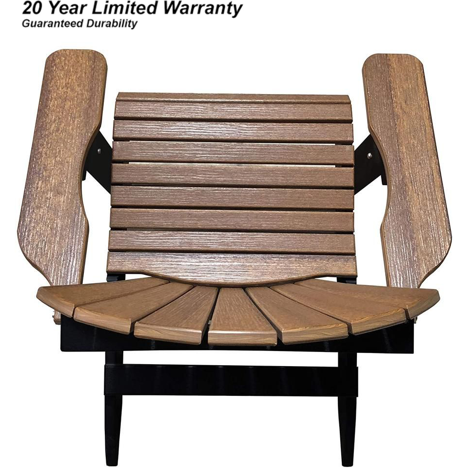Set of 2 Folding Adirondack Chairs King Size + 1 Folding Side Table With Removable Tray