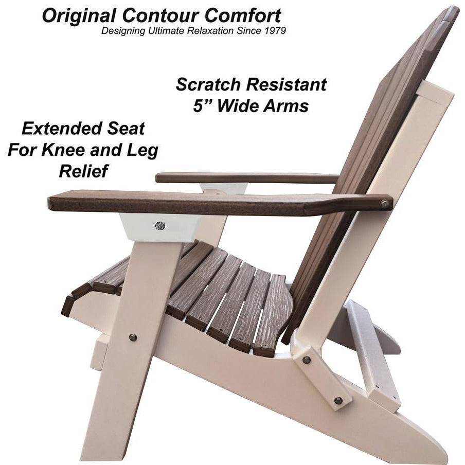 Set of 2 Folding Adirondack Chairs King Size + 1 Folding Side Table With Removable Tray