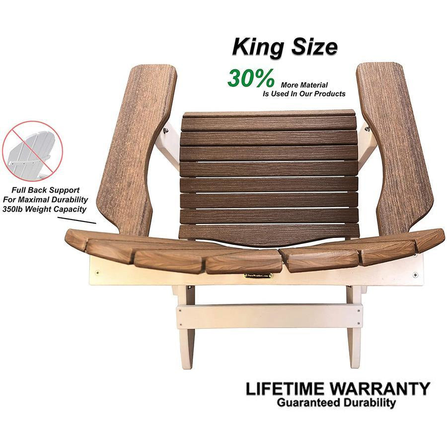 Folding Adirondack Chair With Built-in Cup Holders King-Size