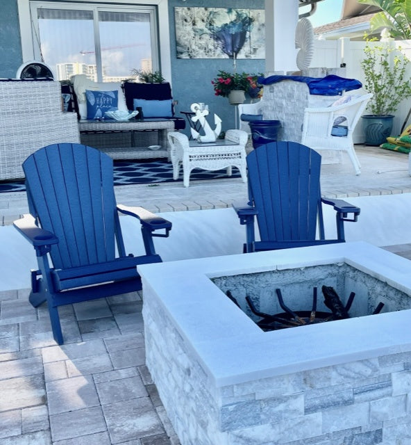 DuraWeather Poly® King Size Folding Adirondack Chair with Built-in Cup Holders